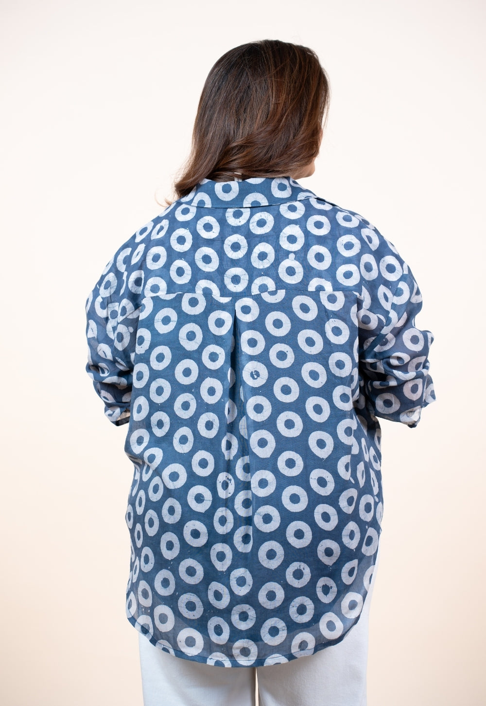 Ruhi Blue Batik MulMul Anti-Fit Shirt