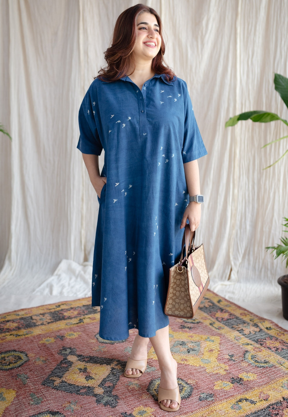 Nila Jaipur Ajrakh Cotton Dress