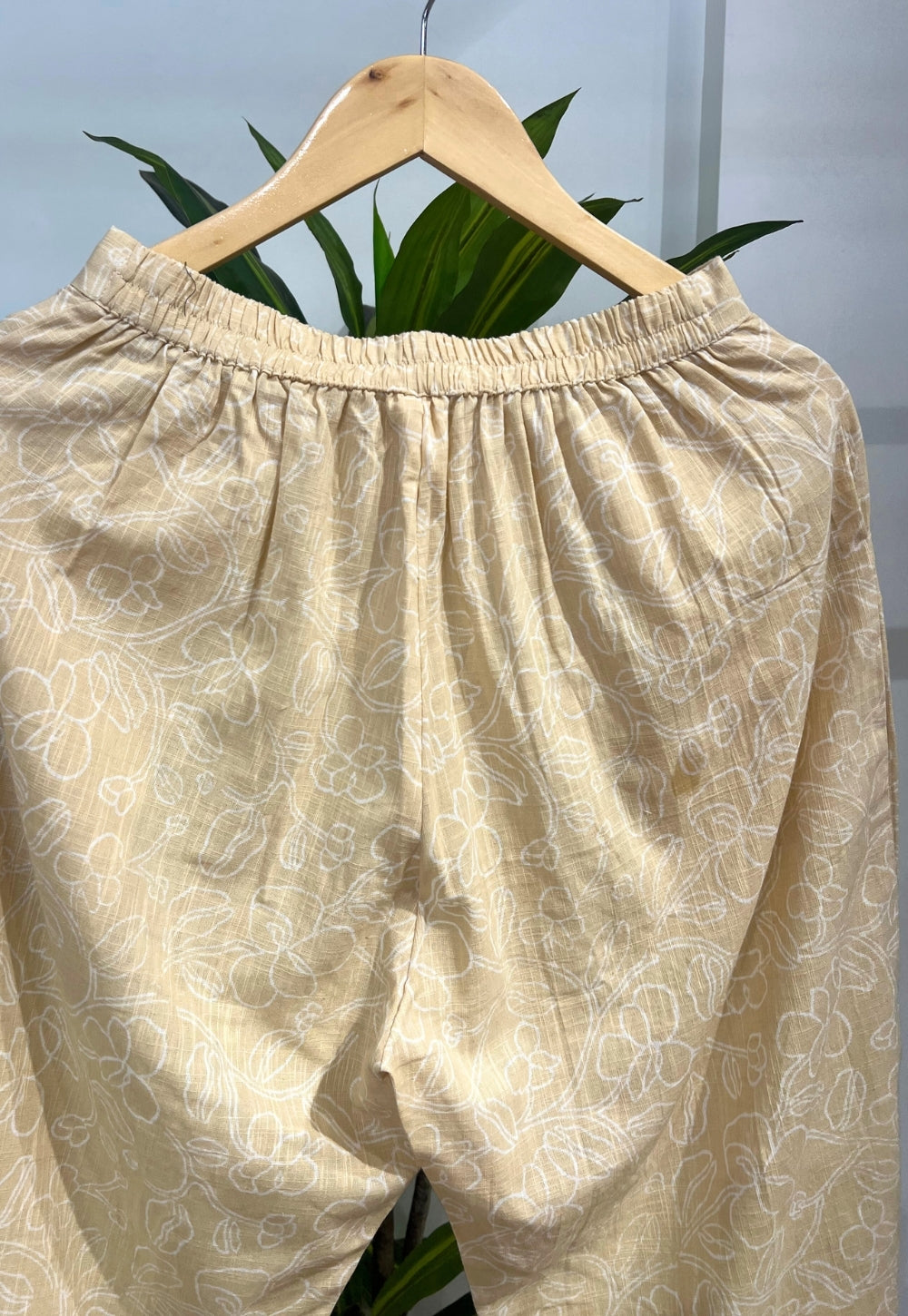 Ayaat Cream Hand Block Print Slub Cotton Anti-Fit Co-Ord Set