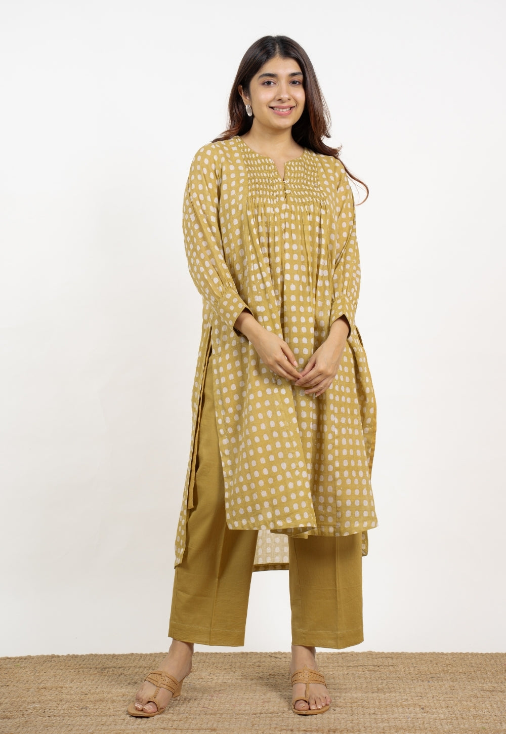Alba Green Batik MulMul Kali Kurta
