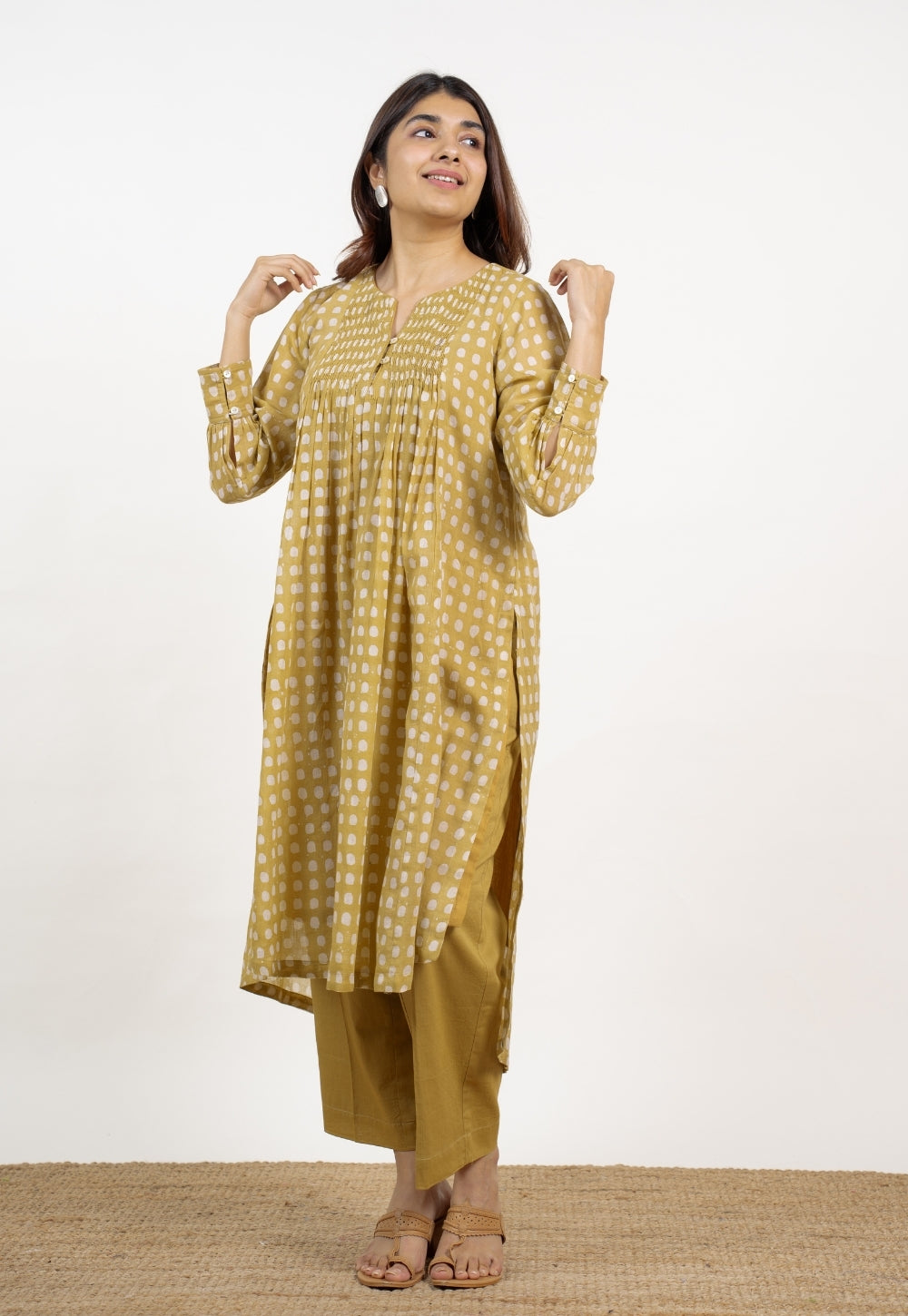 Alba Green Batik MulMul Kali Kurta