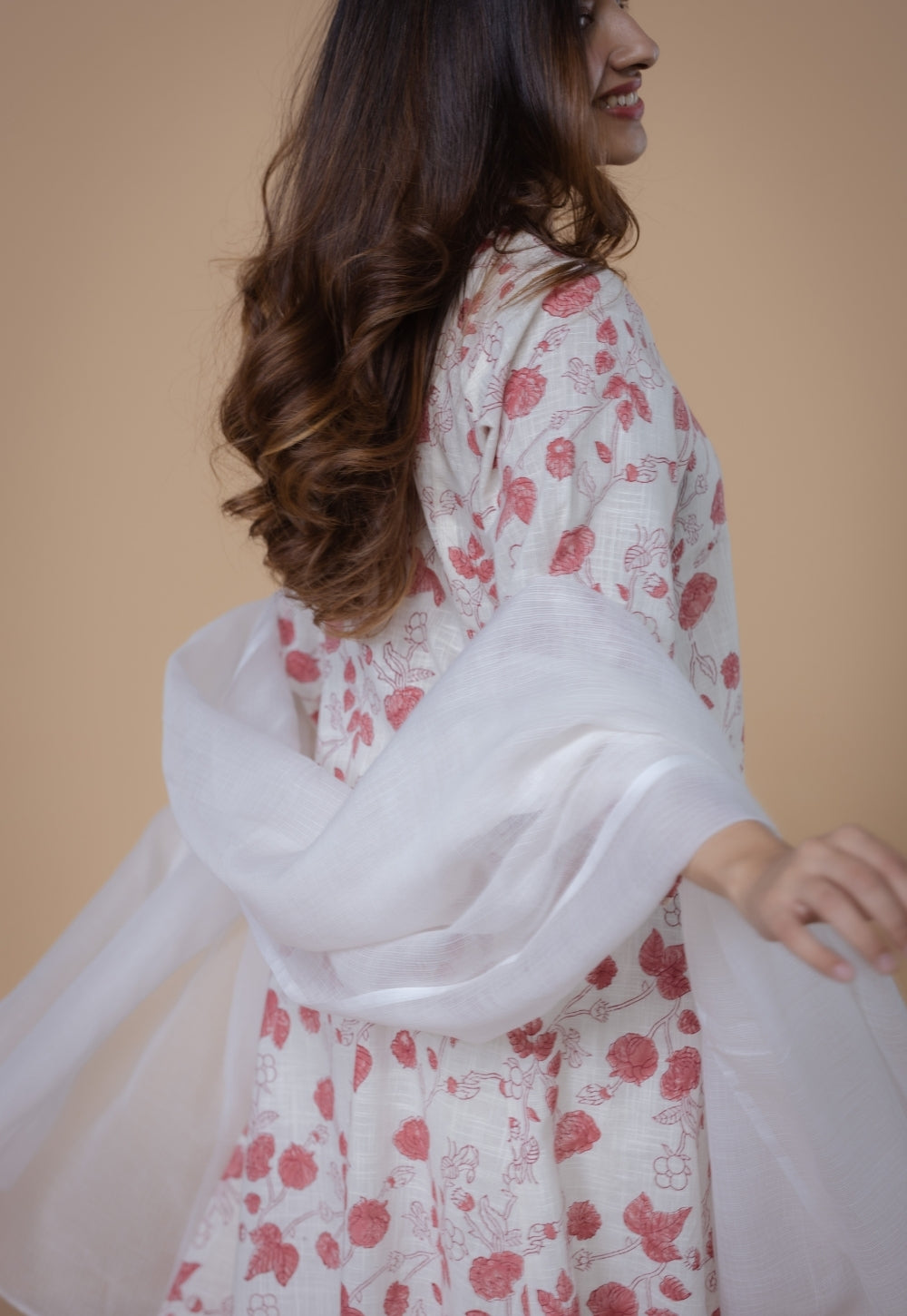 White Solid Kota Doria Cotton Dupatta