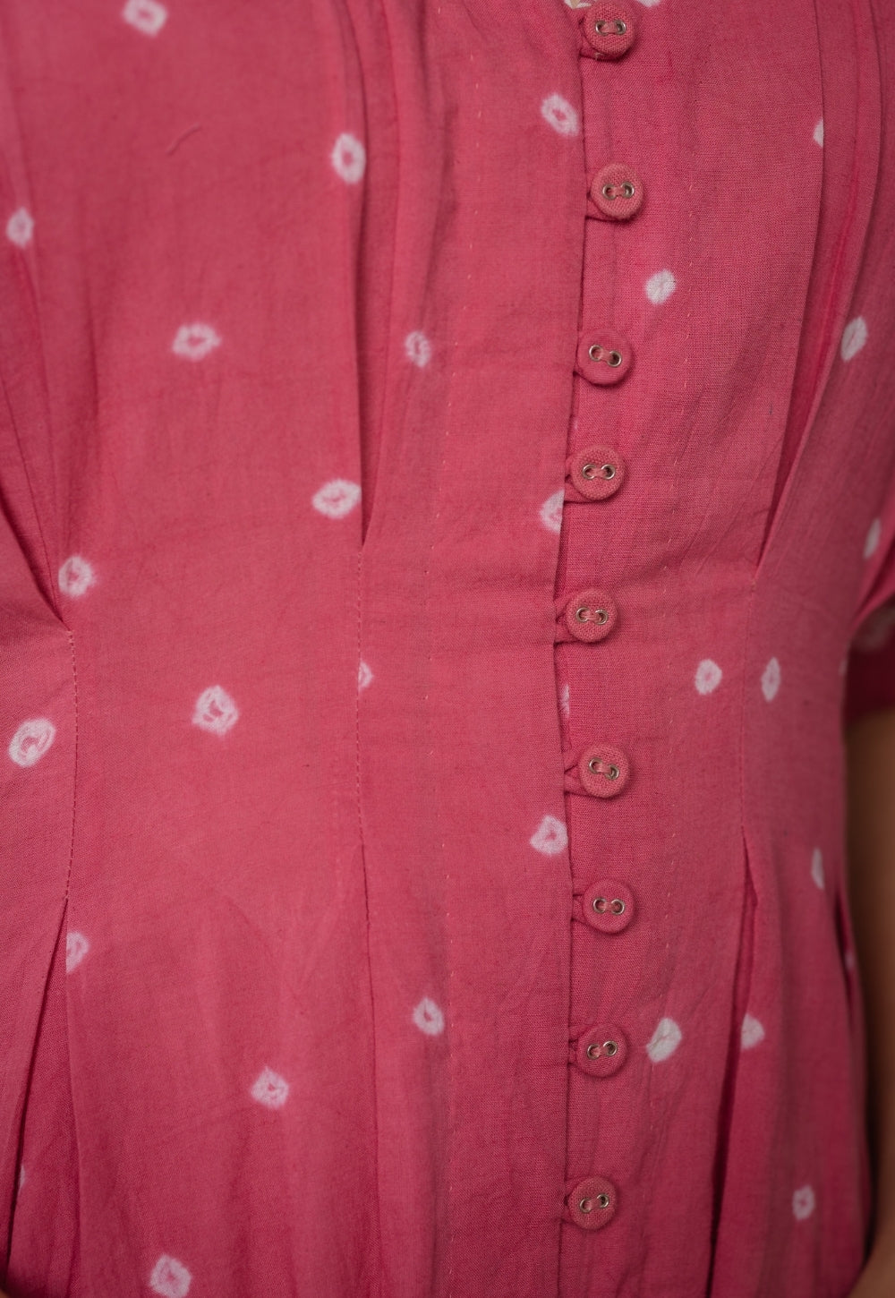 Reema Pink Bandhani Cotton A Line Dress