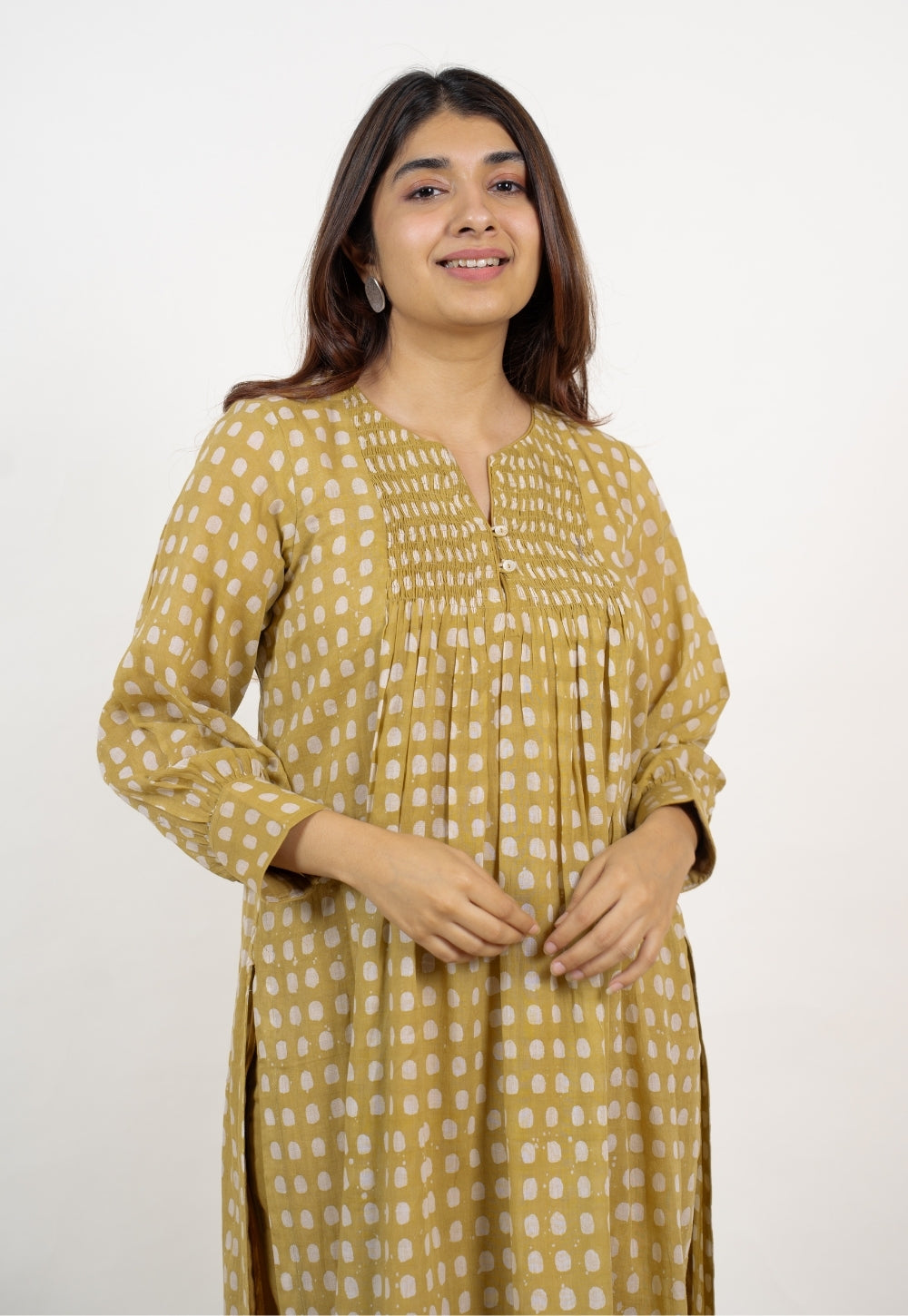 Alba Green Batik MulMul Kali Kurta
