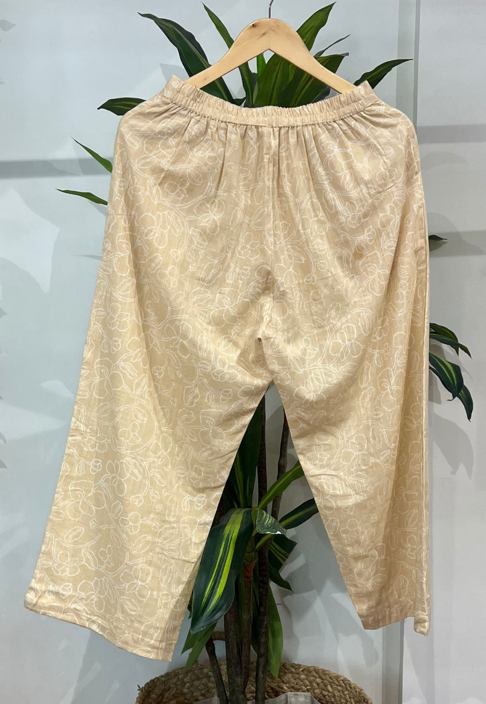 Ayaat Cream Hand Block Print Slub Cotton Anti-Fit Co-Ord Set
