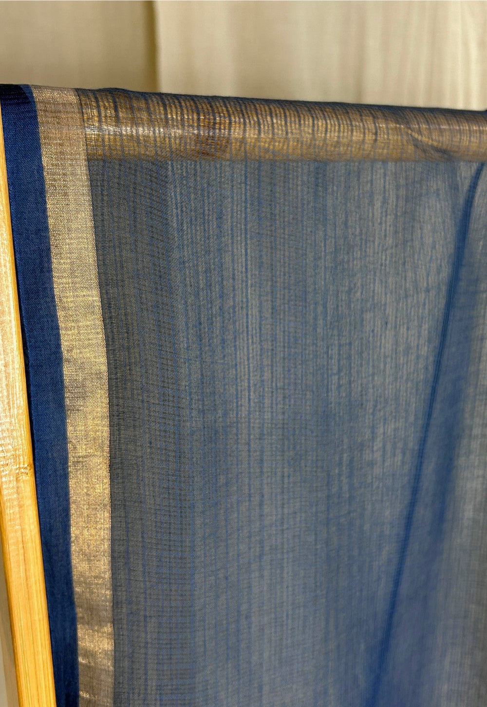 Indigo Zari Border Kota Doria Cotton Dupatta