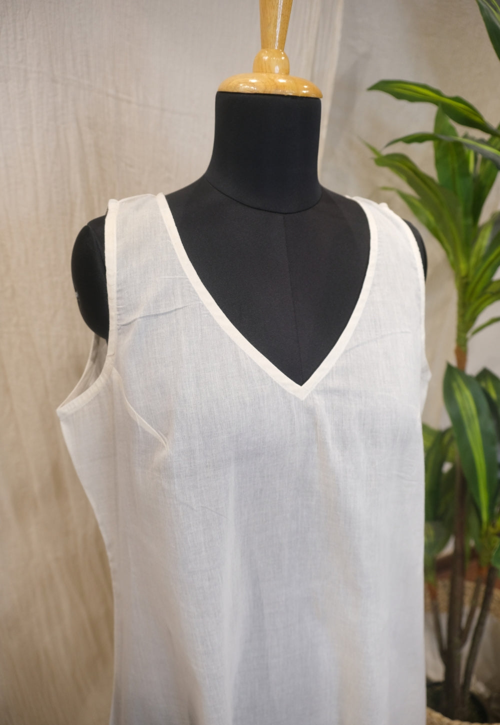 Mul Cotton A-line Slip with Slit