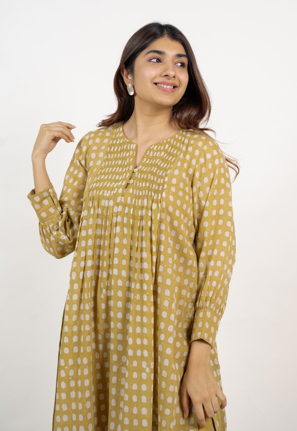 Alba Green Batik MulMul Kali Kurta