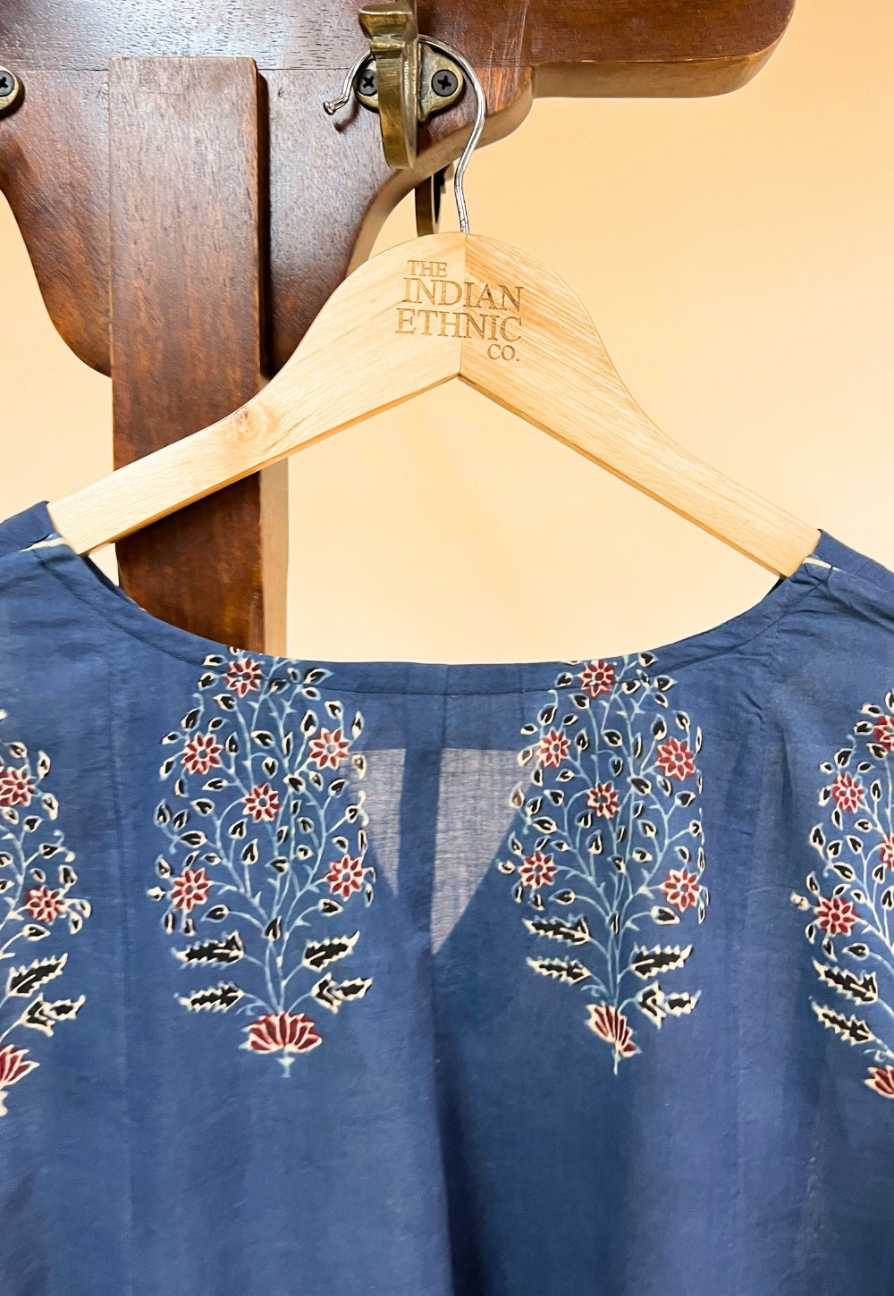 Prisha Blue Ajrakh Cotton Kali Kurta