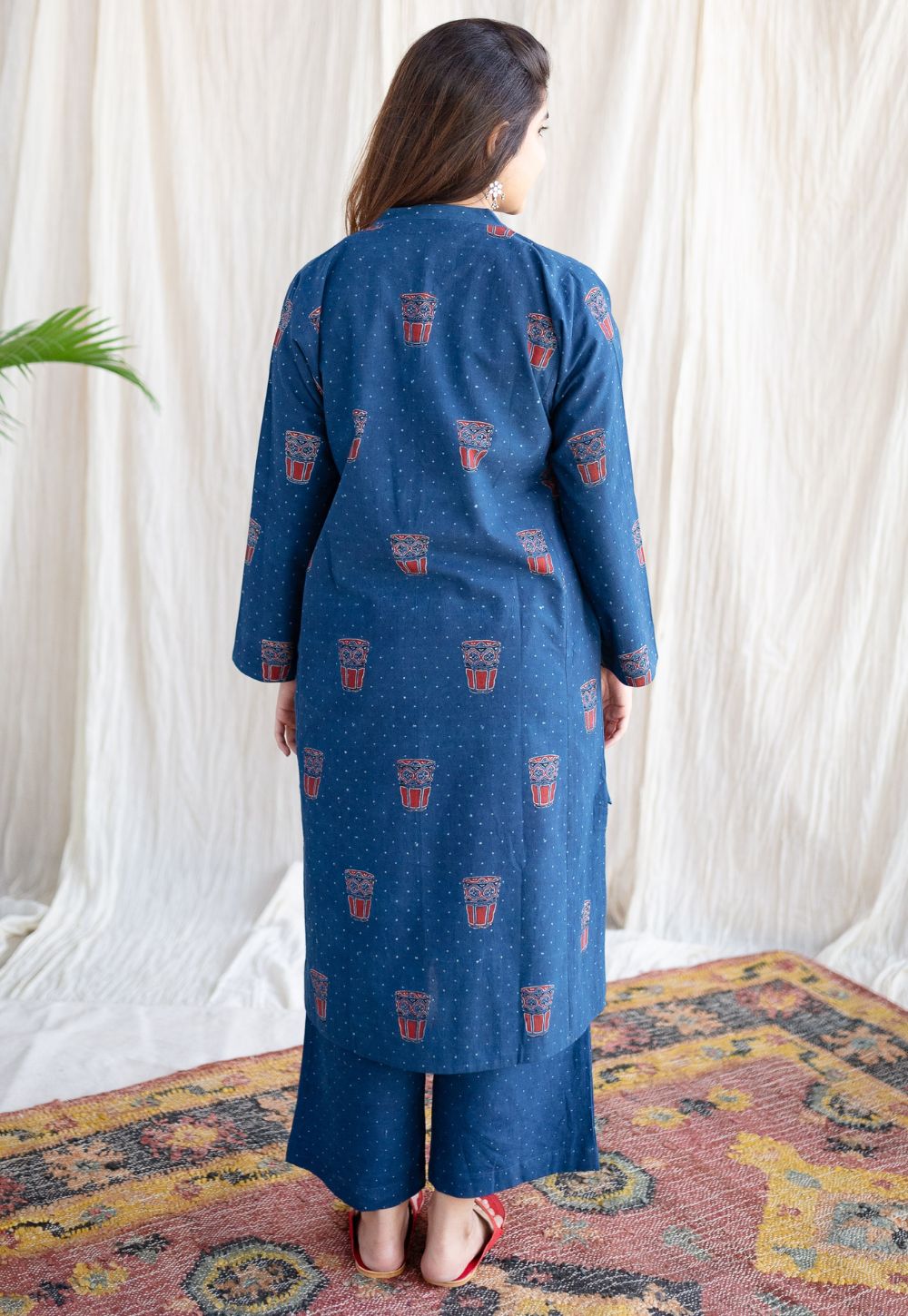 Bombay Irani Chai Indigo Ajrakh Cotton Kurta
