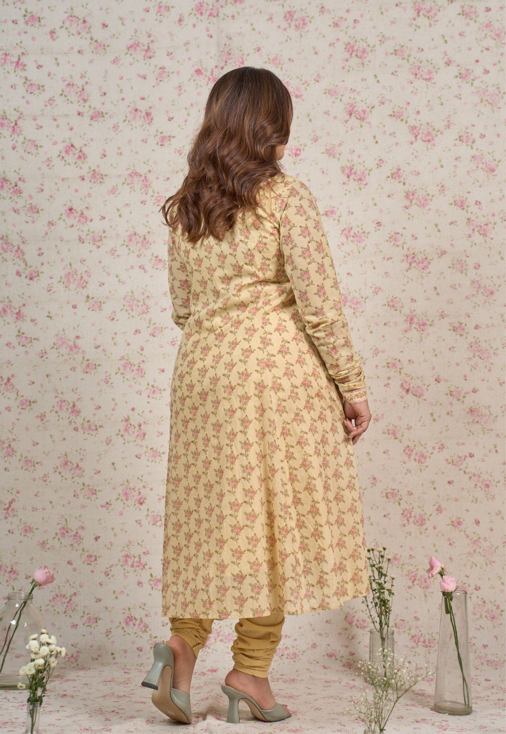 Zoe Yellow Sanganeri Mul Cotton Kali Kurta Set (Set of 2)