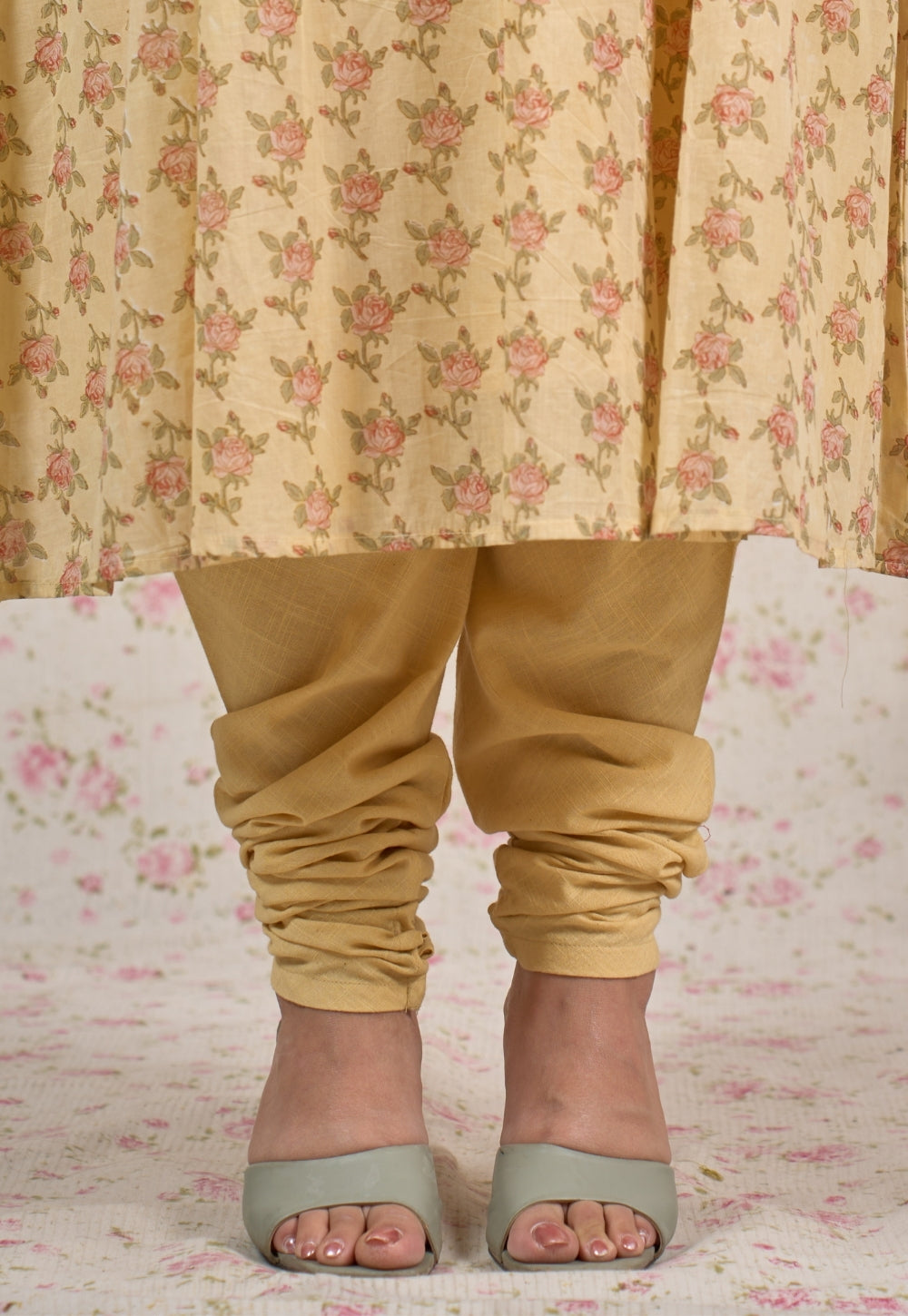 Zoe Yellow Sanganeri Mul Cotton Kali Kurta Set (Set of 2)