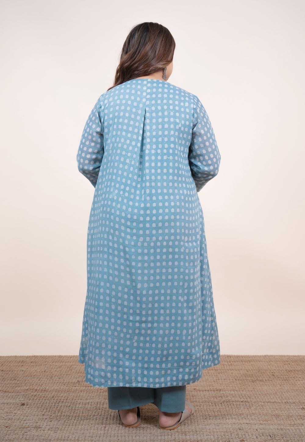 Samira Blue Batik MulMul A Line Kurta
