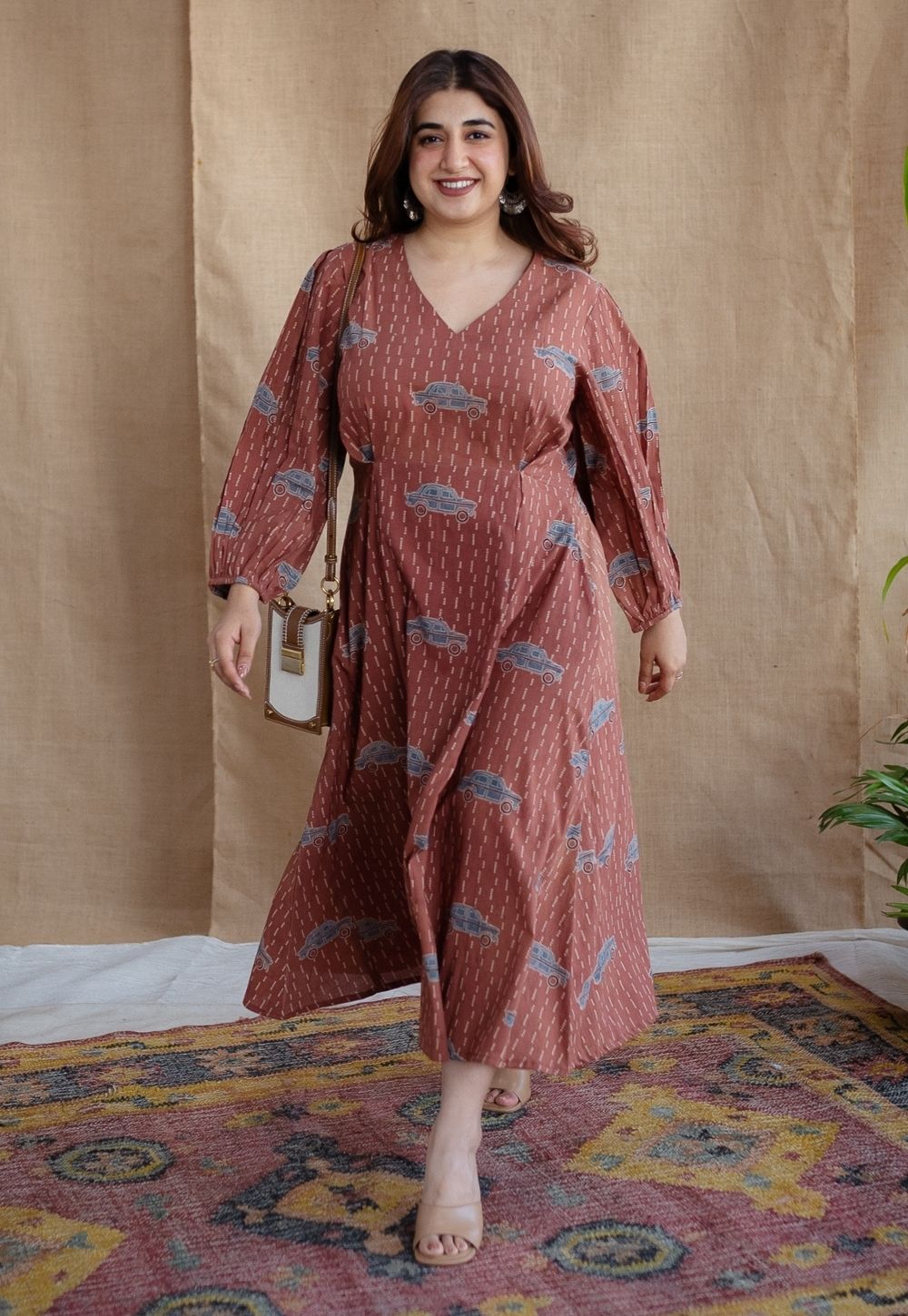 INDIAN ETHNIC WOMEN'S Aarvi Dabu Cotton Dress