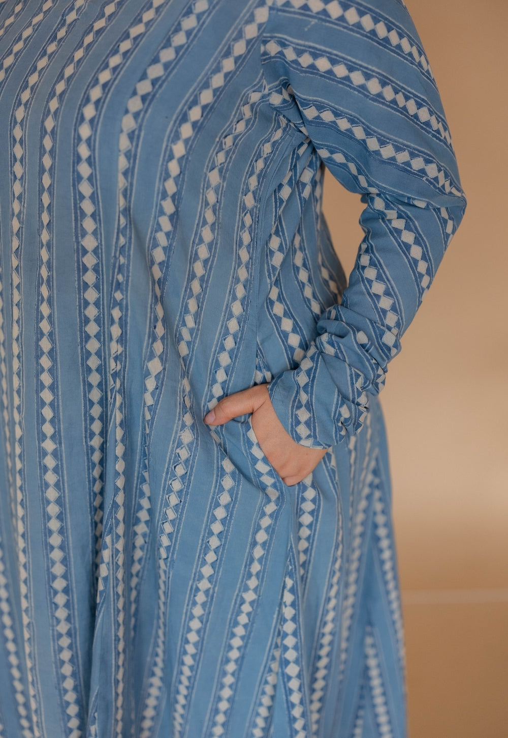 Shinat Blue Ajrakh Cotton Kali Kurta