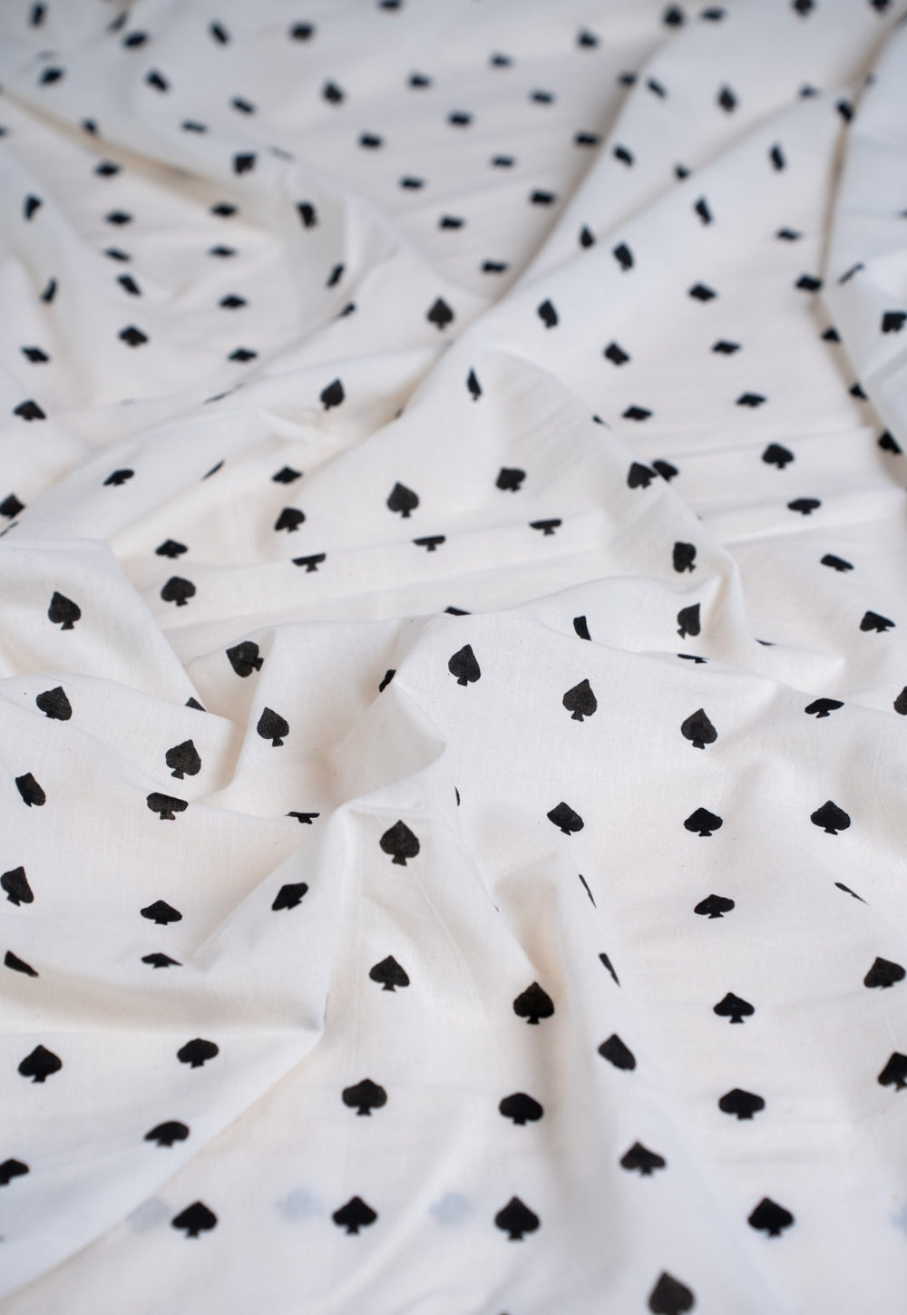 Black Small Shapes Pattern Dabu Handblock Printed Cotton Fabric