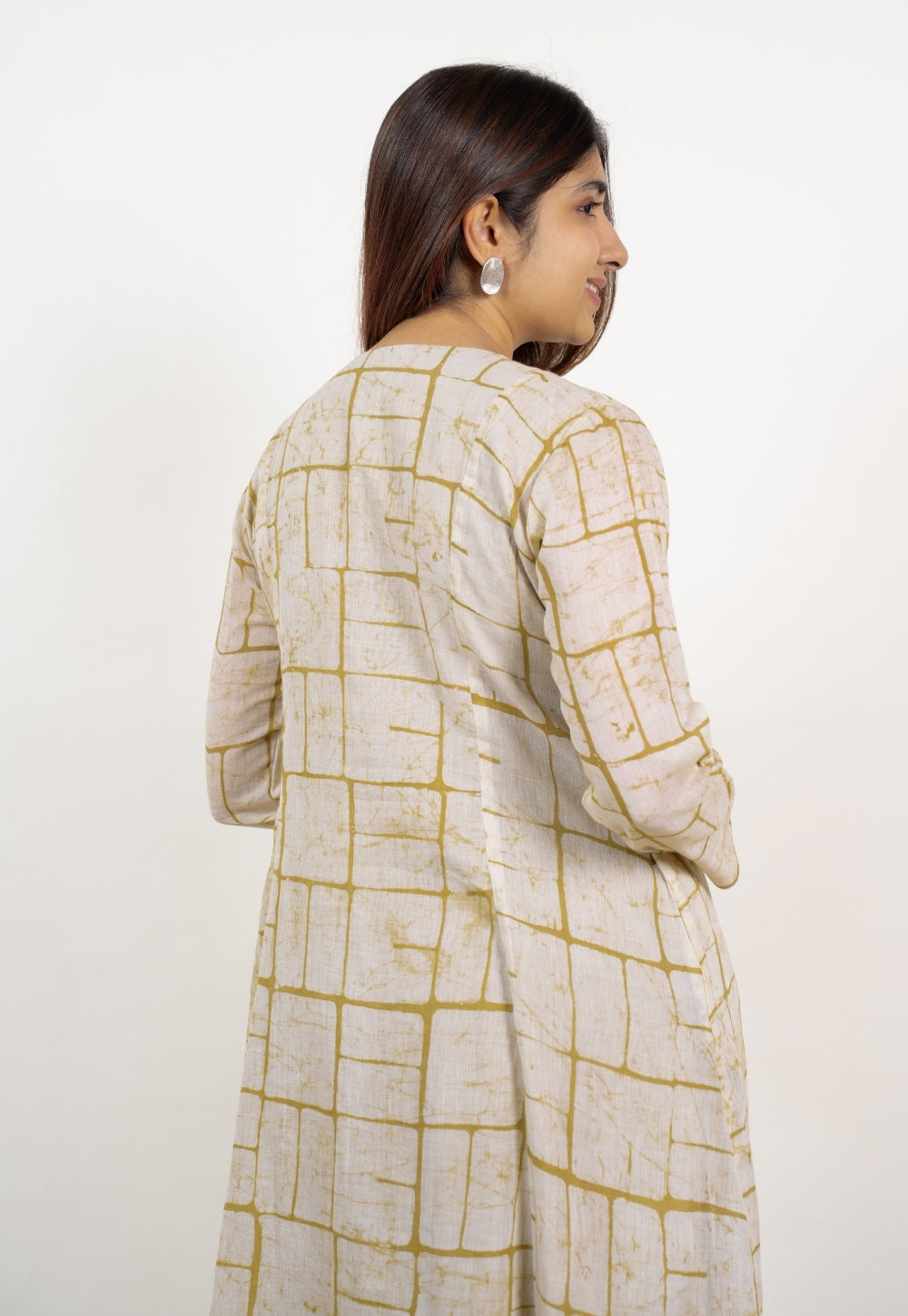 Nayla Green Batik MulMul A Line Kurta