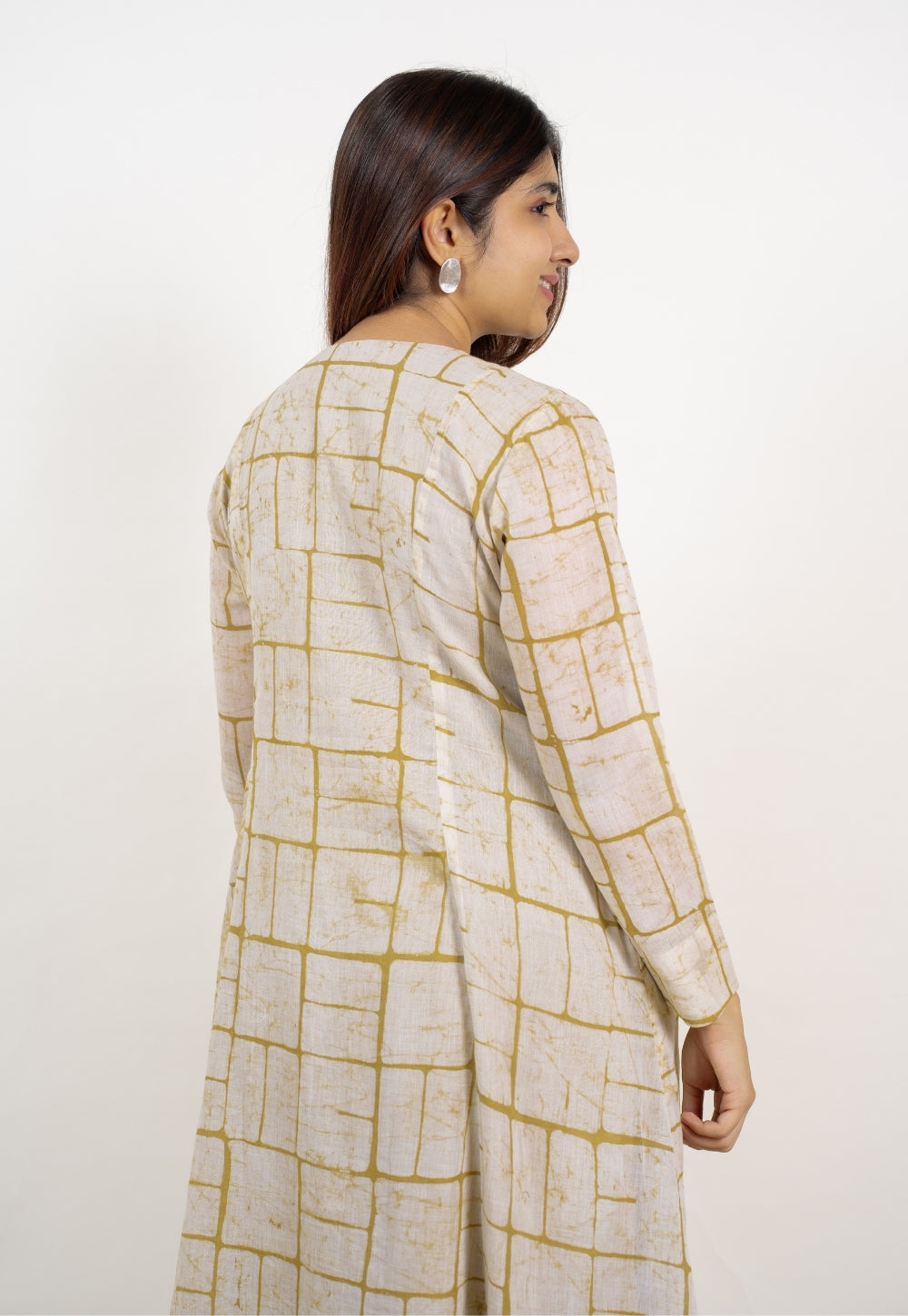 Nayla Green Batik MulMul A Line Kurta