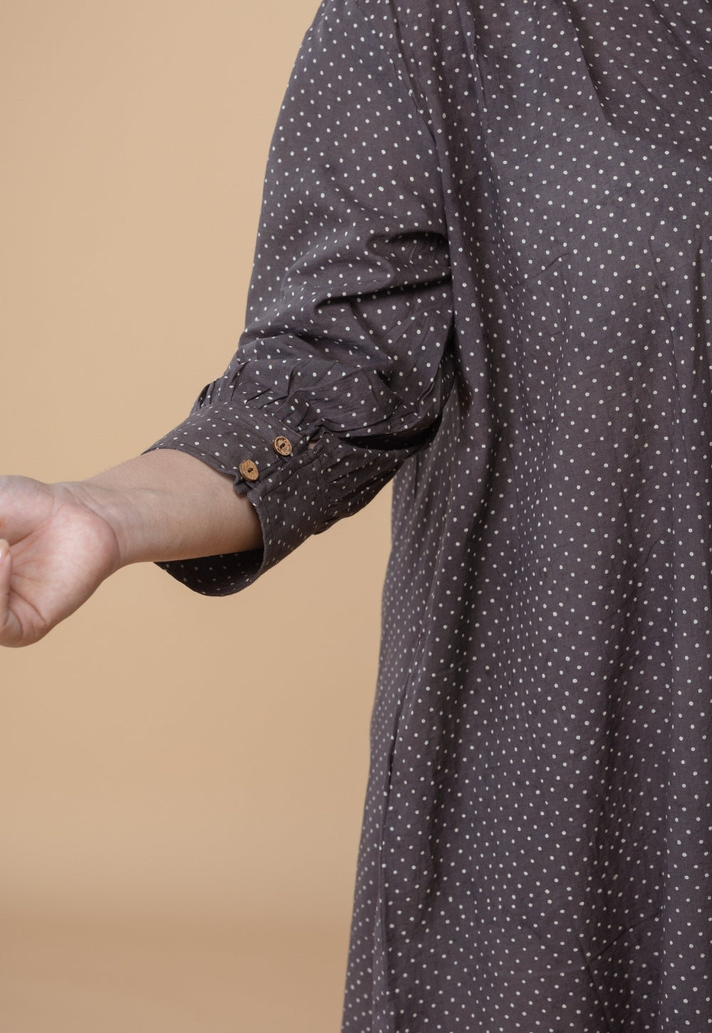Ridah Brown Ajrakh Cotton A Line Dress