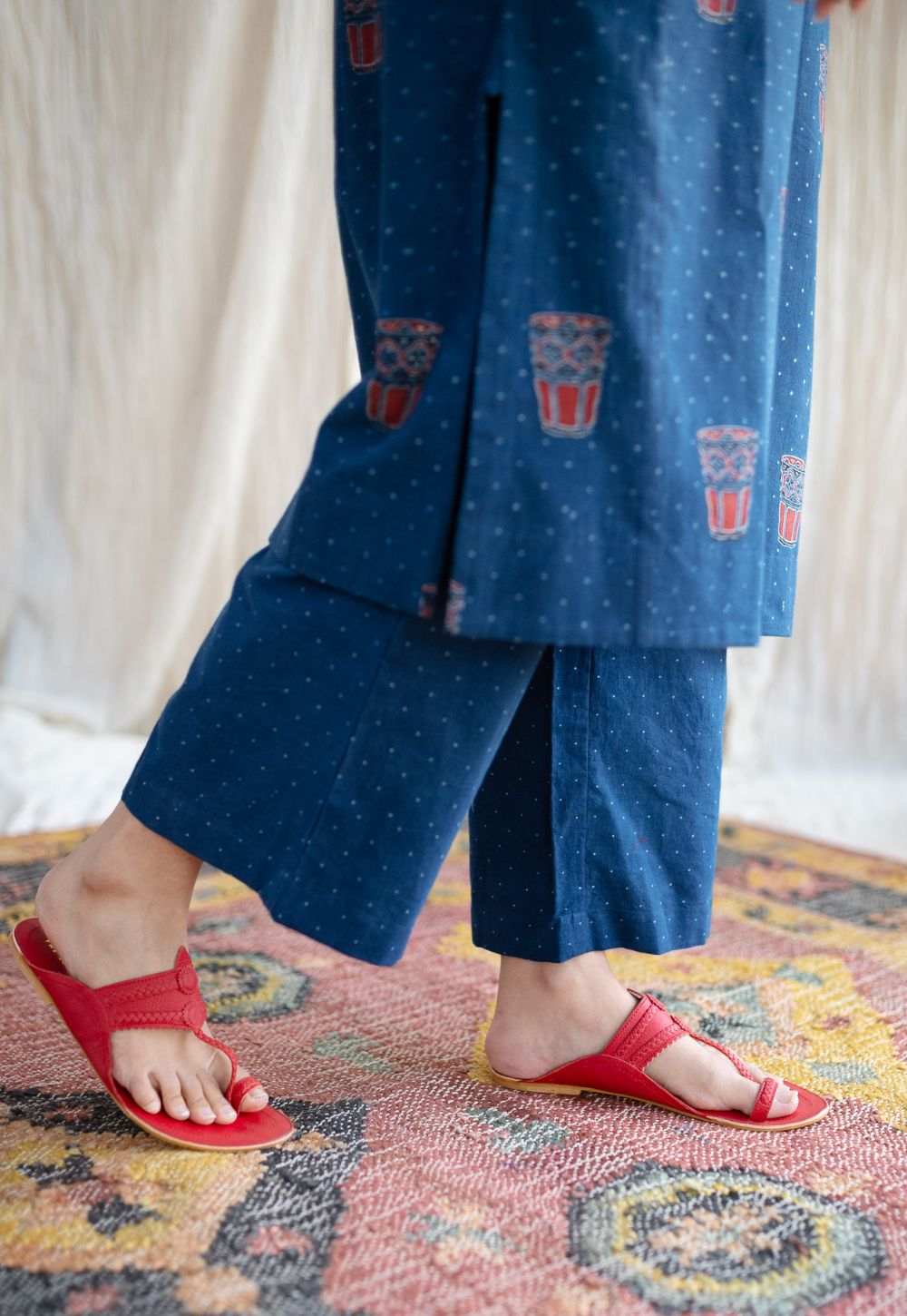 Bombay Irani Chai Indigo Ajrakh Cotton Kurta