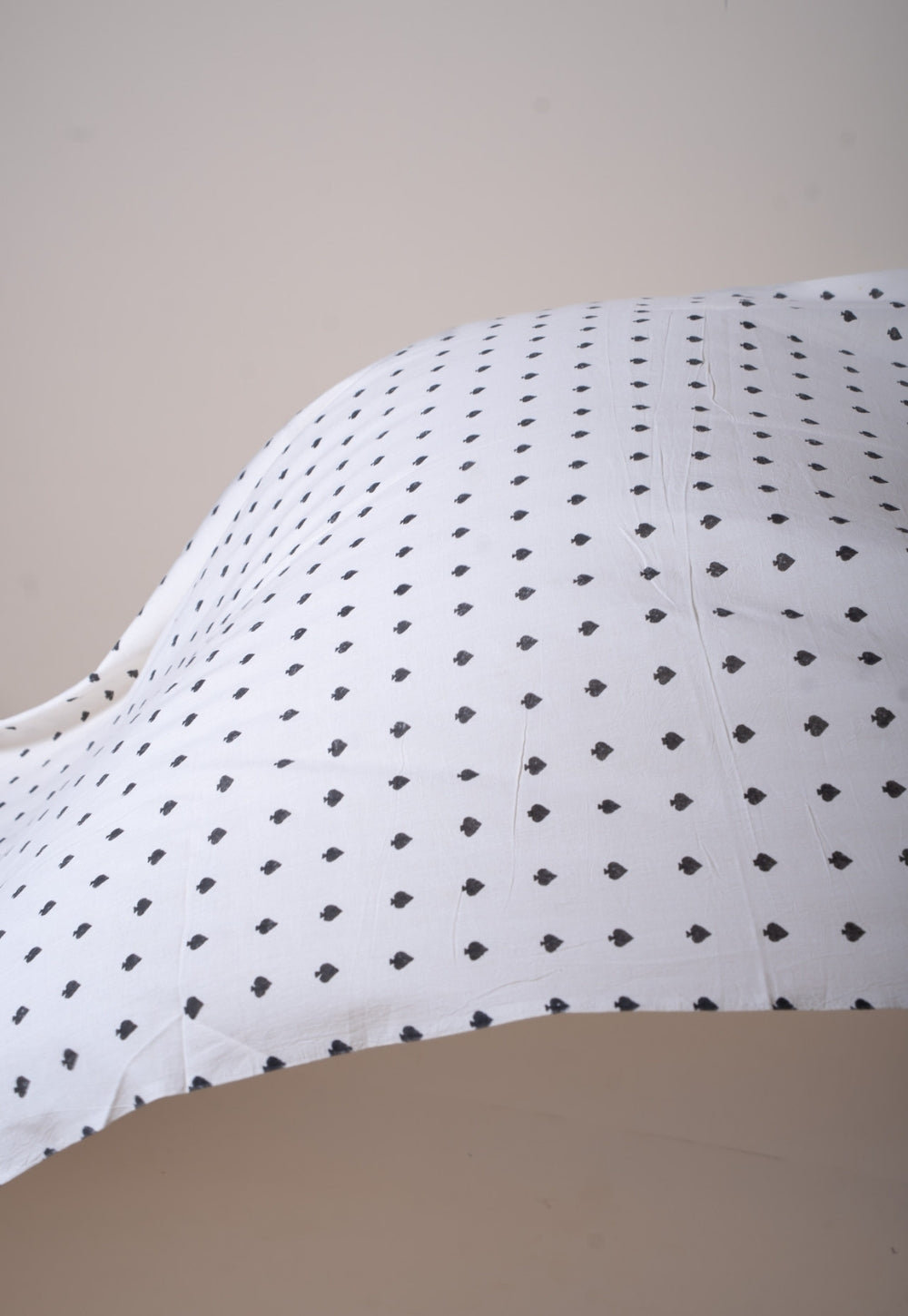 Black Small Shapes Pattern Dabu Handblock Printed Cotton Fabric