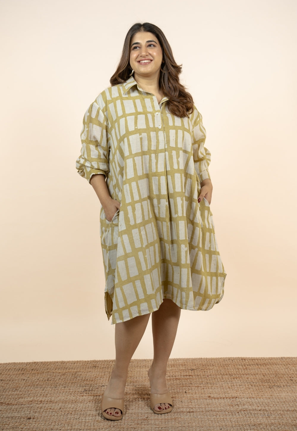 Aiman Green Batik MulMul A Line Dress