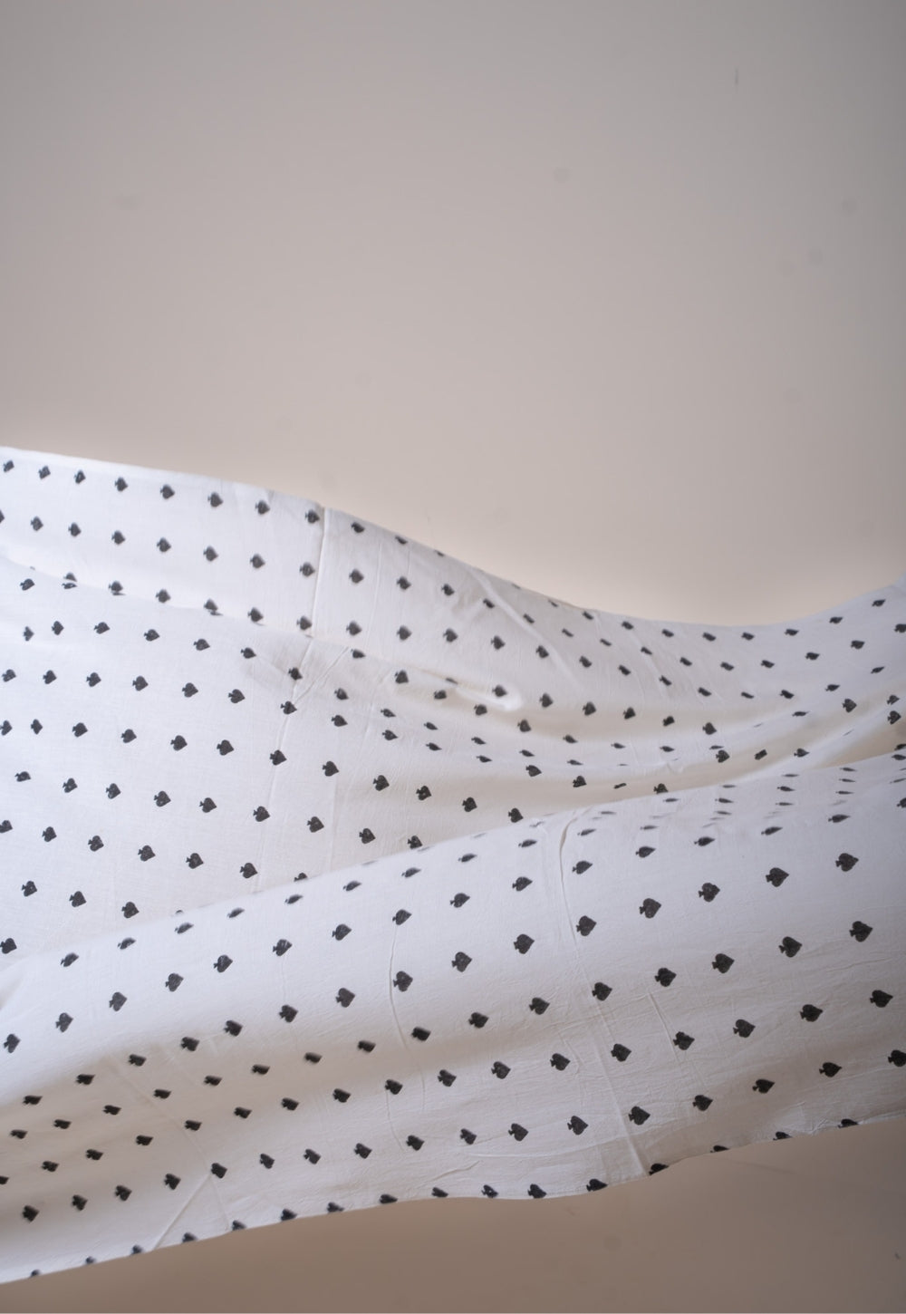 Black Small Shapes Pattern Dabu Handblock Printed Cotton Fabric