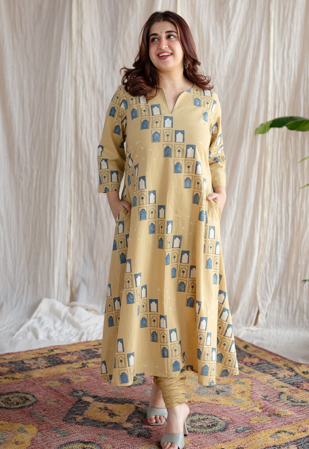 Boond Ajrakh Dotted Cotton Churidar
