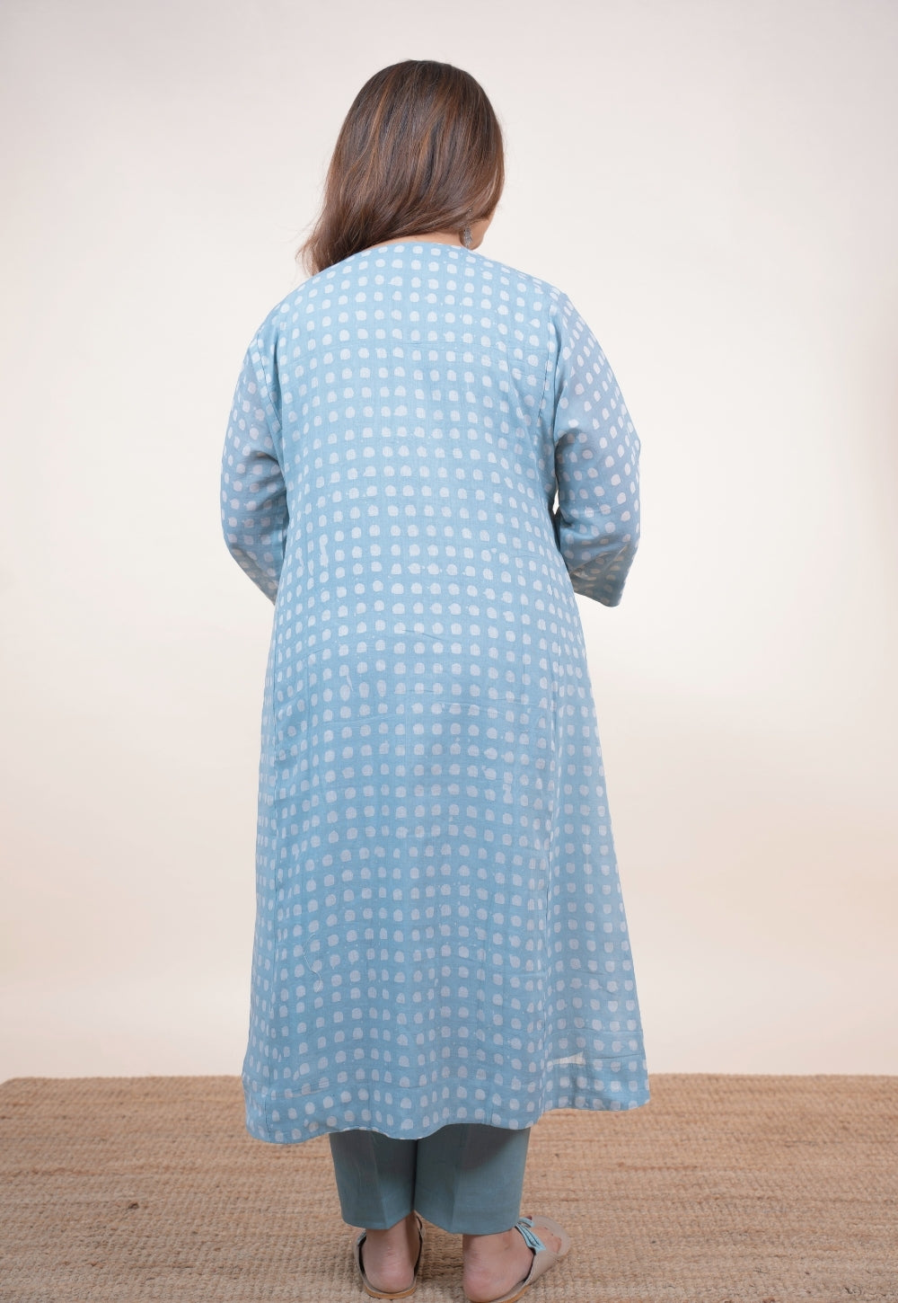 Sufia Blue Batik MuMul Jhabbha Kali Kurta