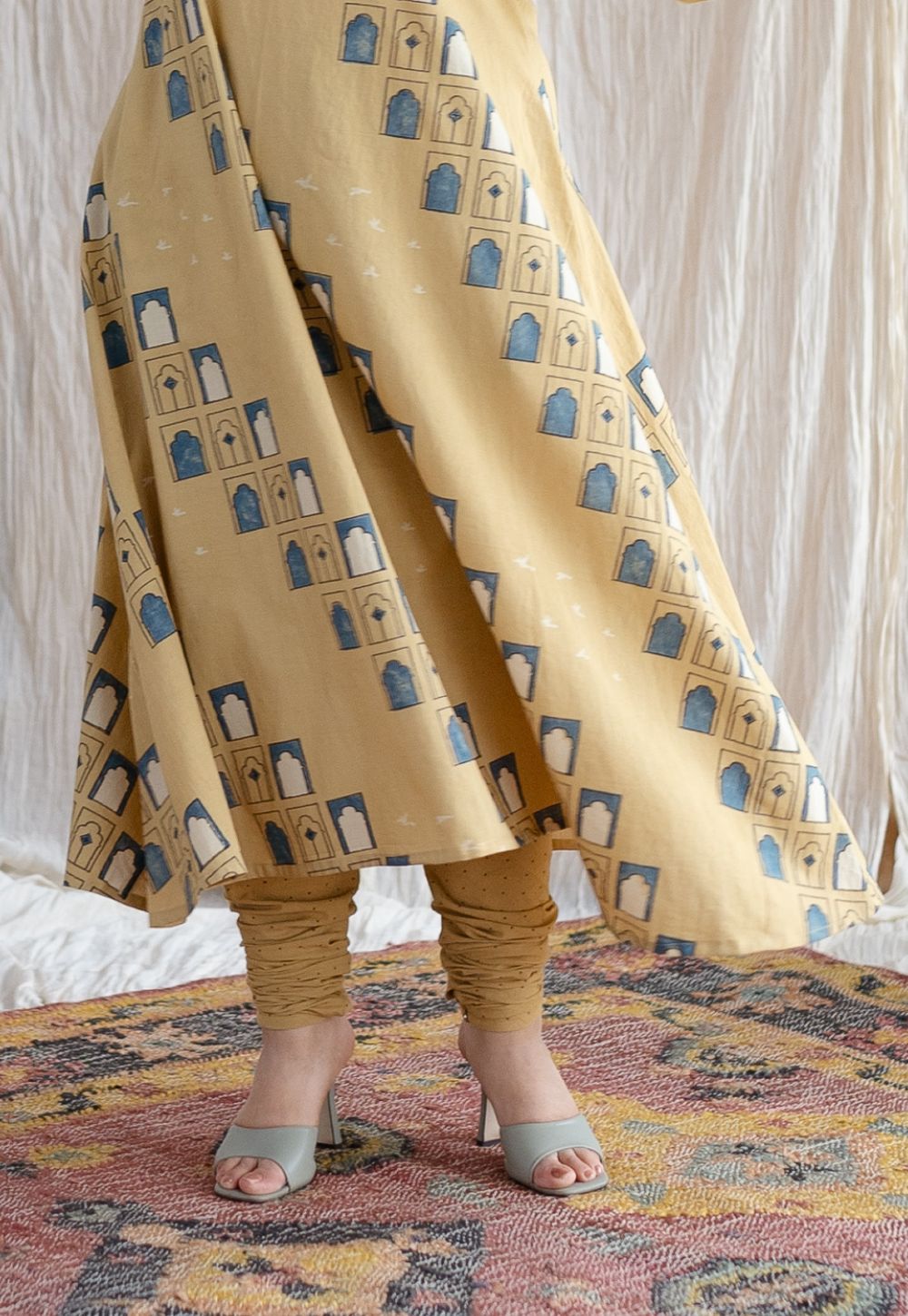 Boond Ajrakh Dotted Cotton Churidar
