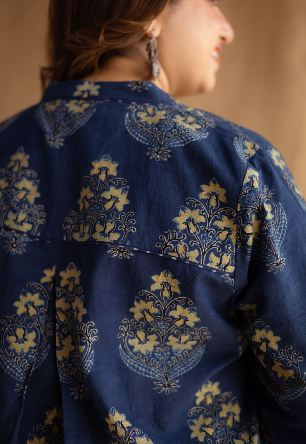 Shrishti Indigo Ajrakh Cotton Straight Kurta