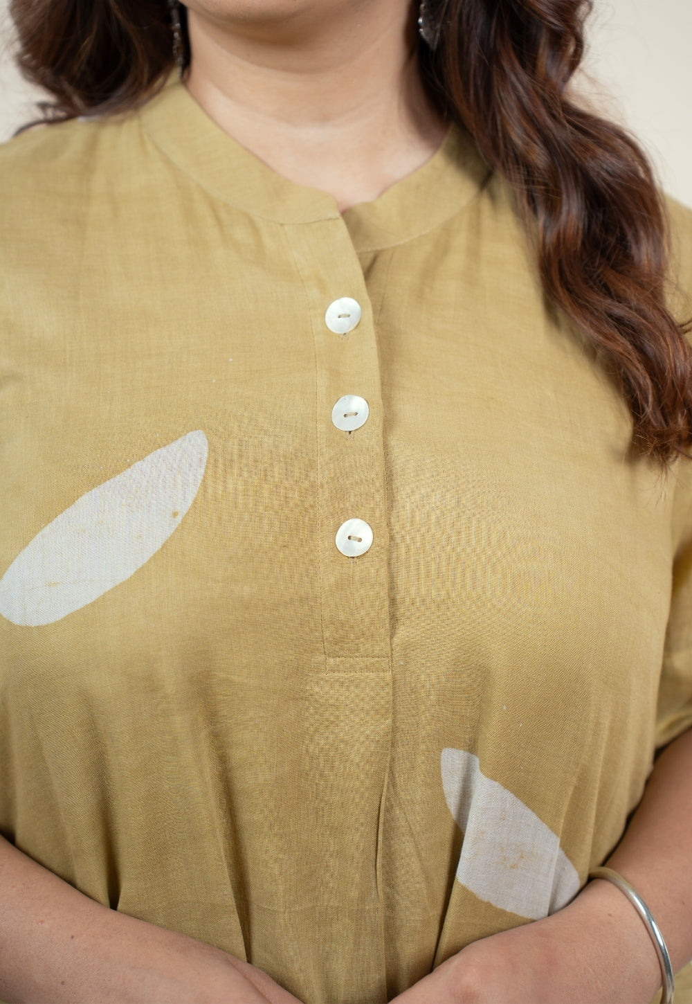 Arzoo Green Batik MulMul A Line Kurta