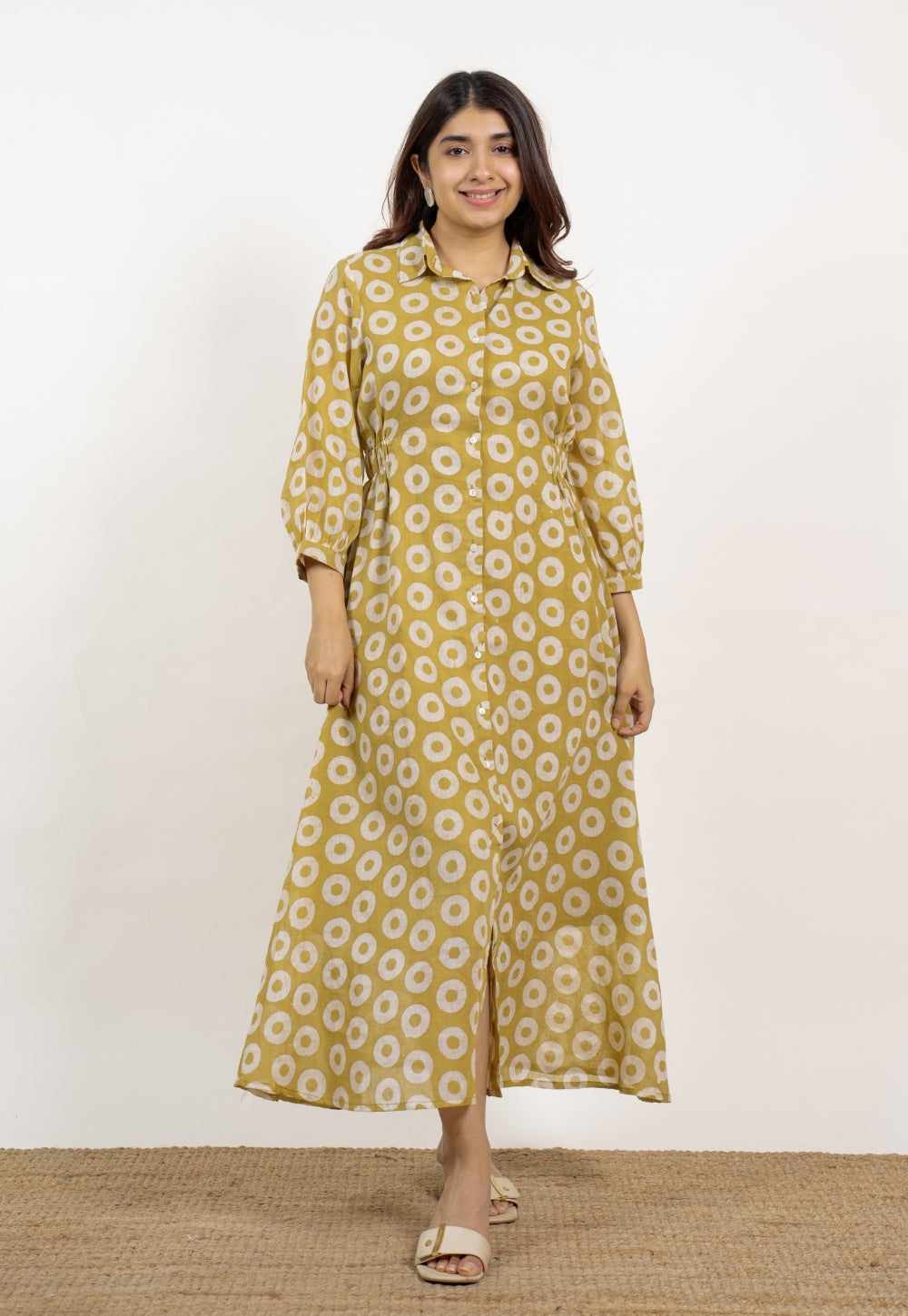 Aniza Green Batik MulMul A Line Dress