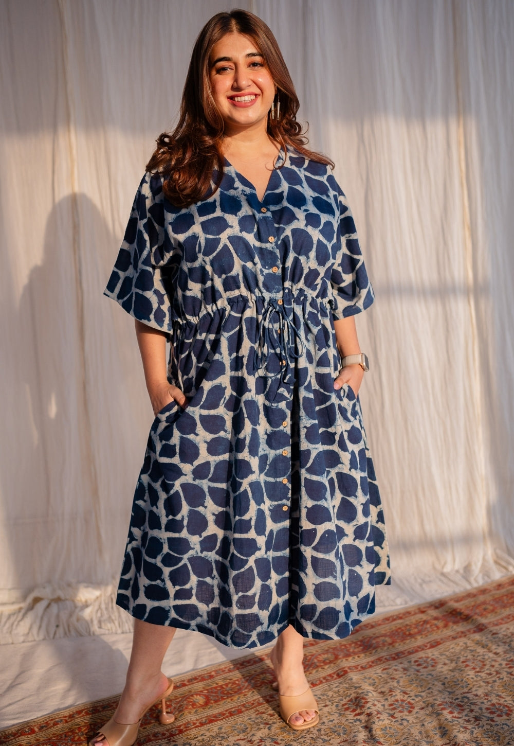 Priam Dabu Slub Cotton Dress