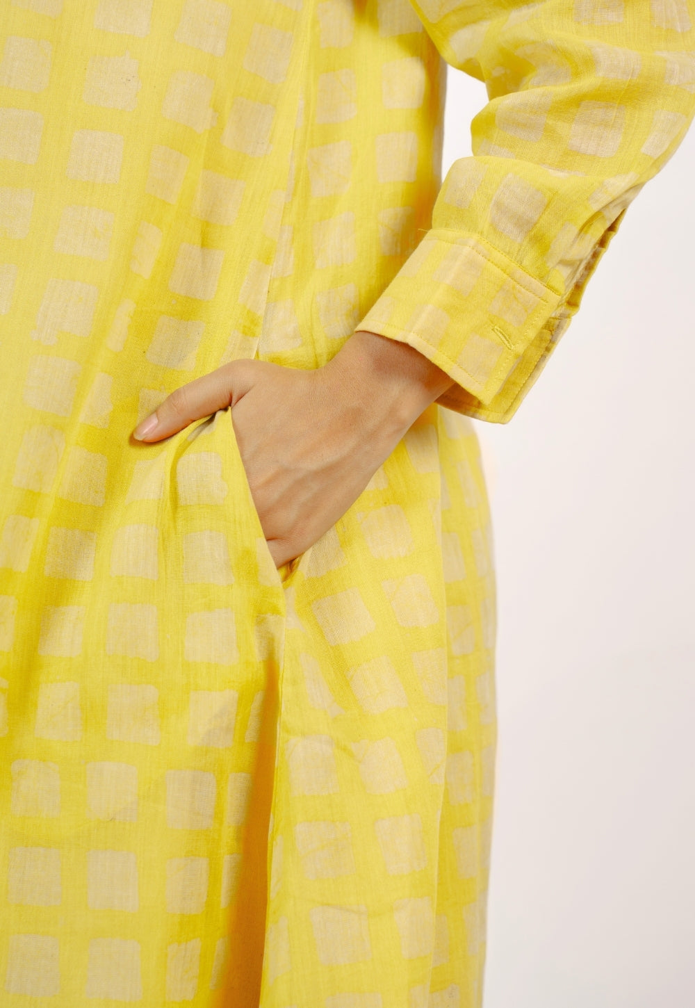 Samia Yellow Batik MulMul A Line Dress