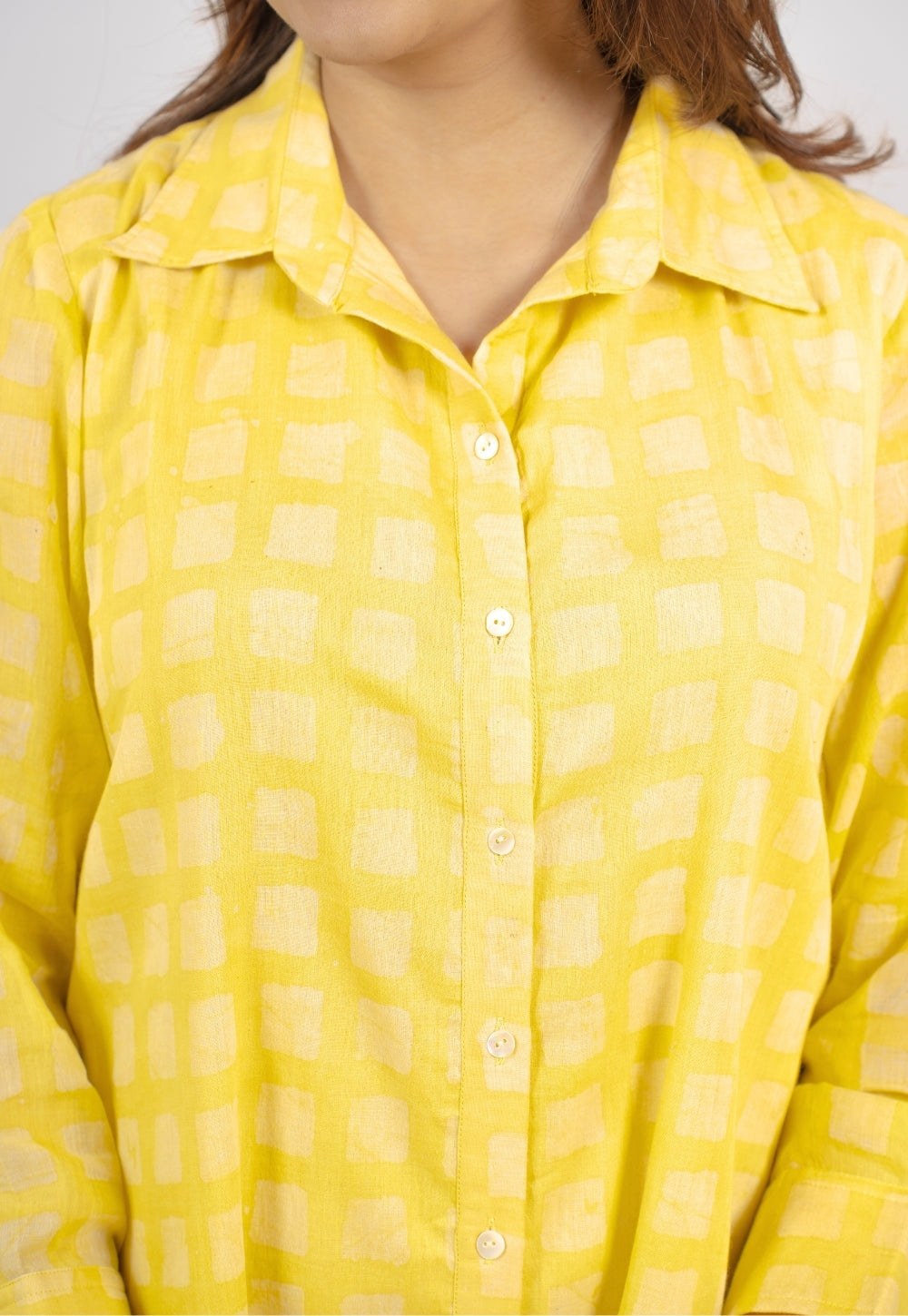 Samia Yellow Batik MulMul A Line Dress