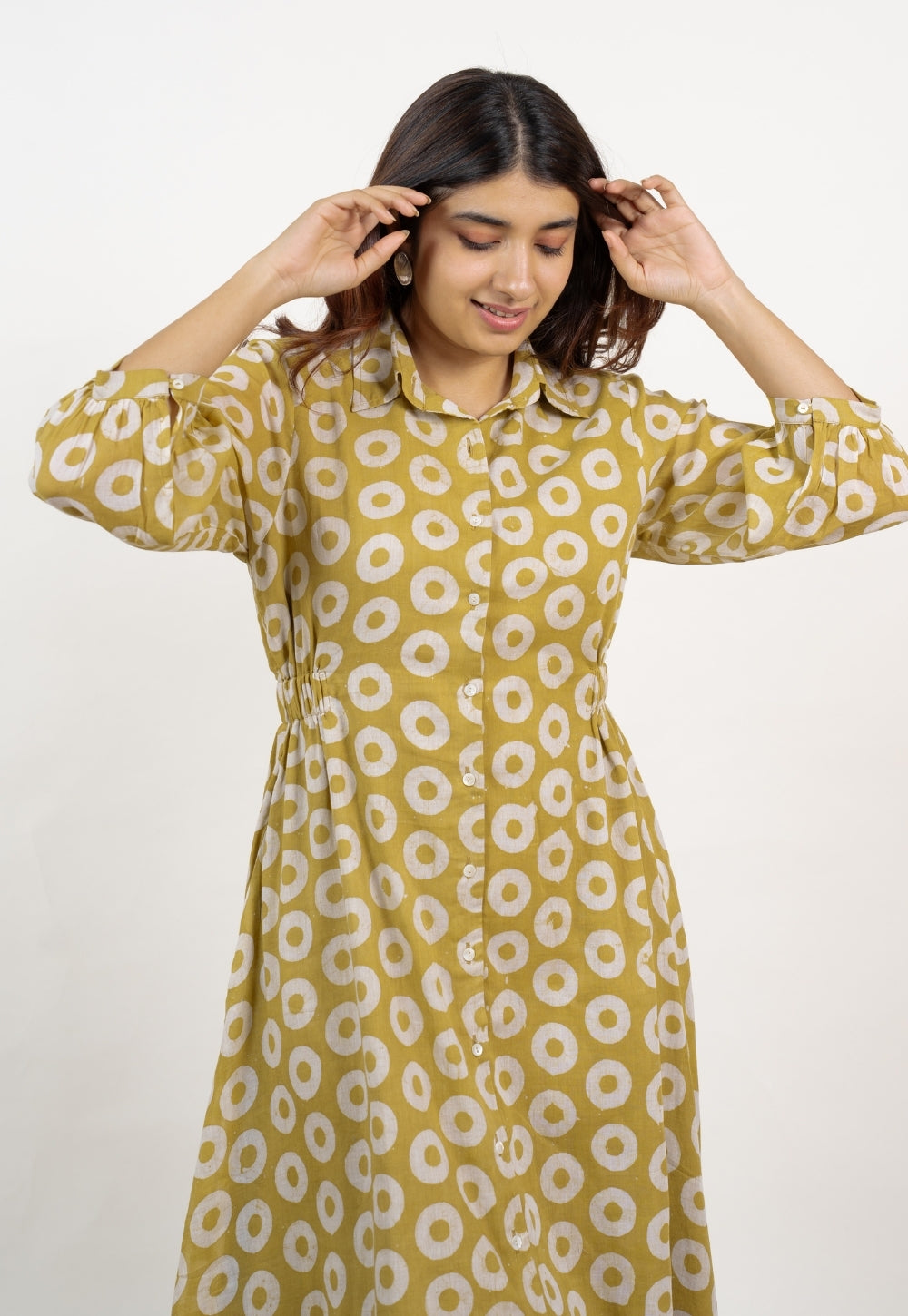 Aniza Green Batik MulMul A Line Dress
