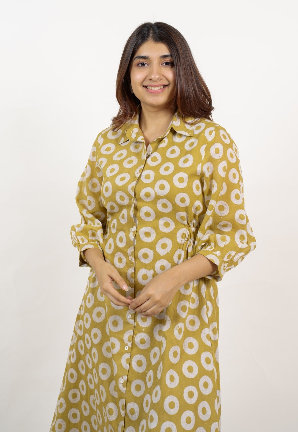 Aniza Green Batik MulMul A Line Dress