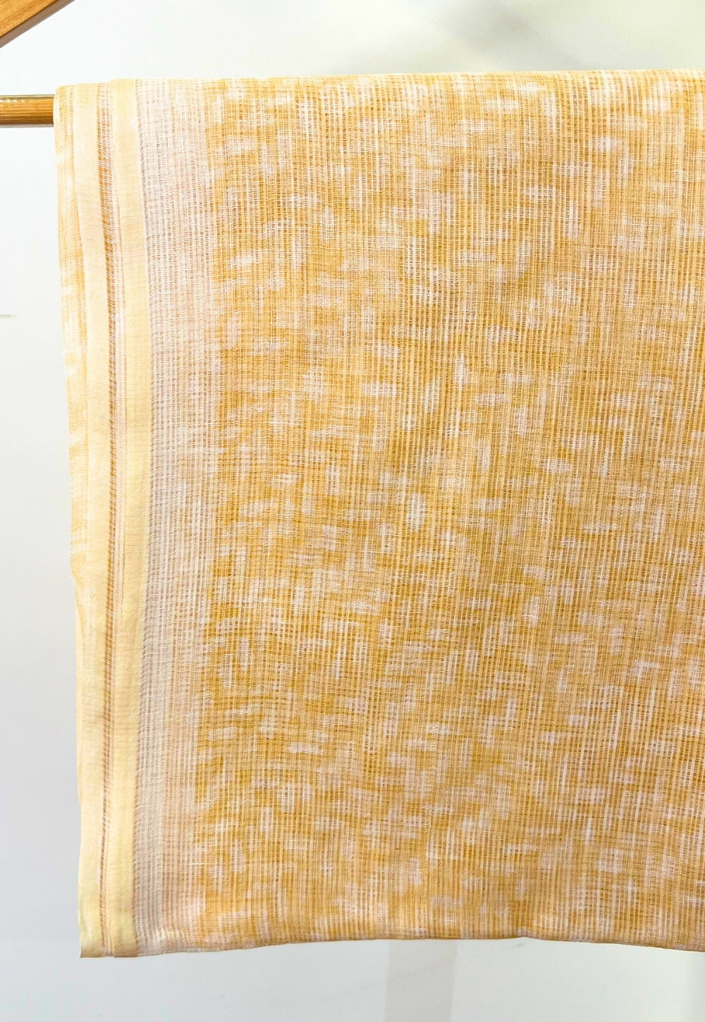 Off White Leaf Hand Block Print Kota Doria Cotton Dupatta
