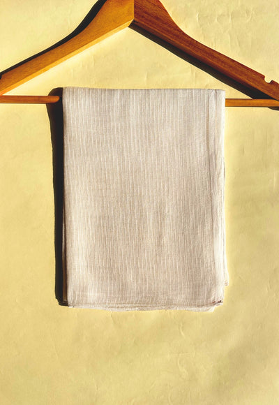 Off White Solid Kota Doria Plain Cotton Dupatta