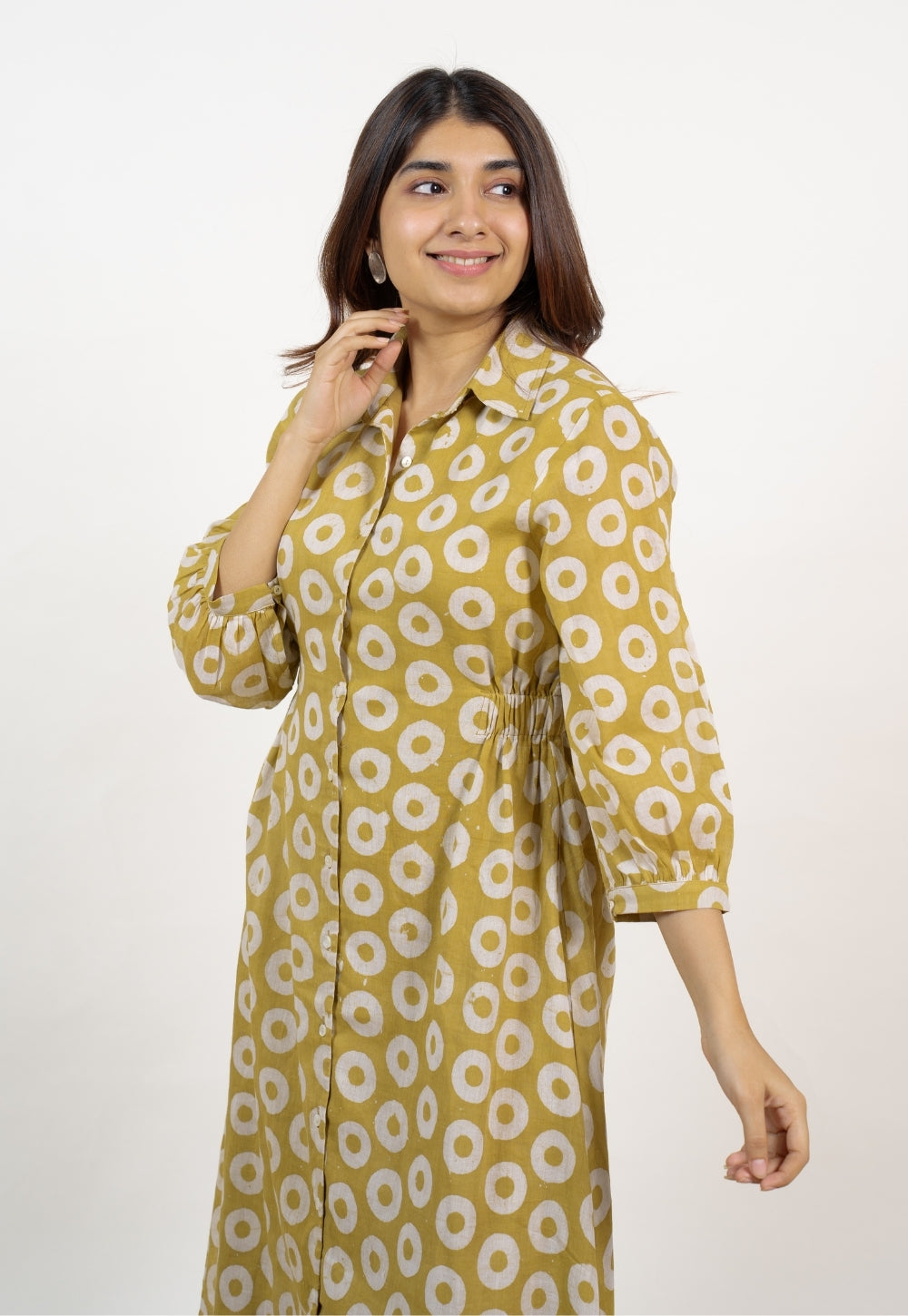 Aniza Green Batik MulMul A Line Dress