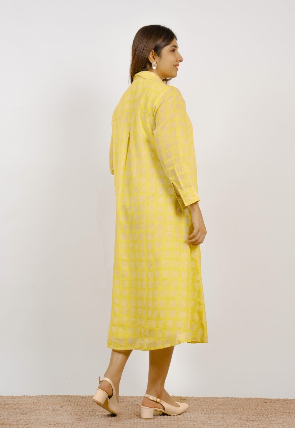 Samia Yellow Batik MulMul A Line Dress