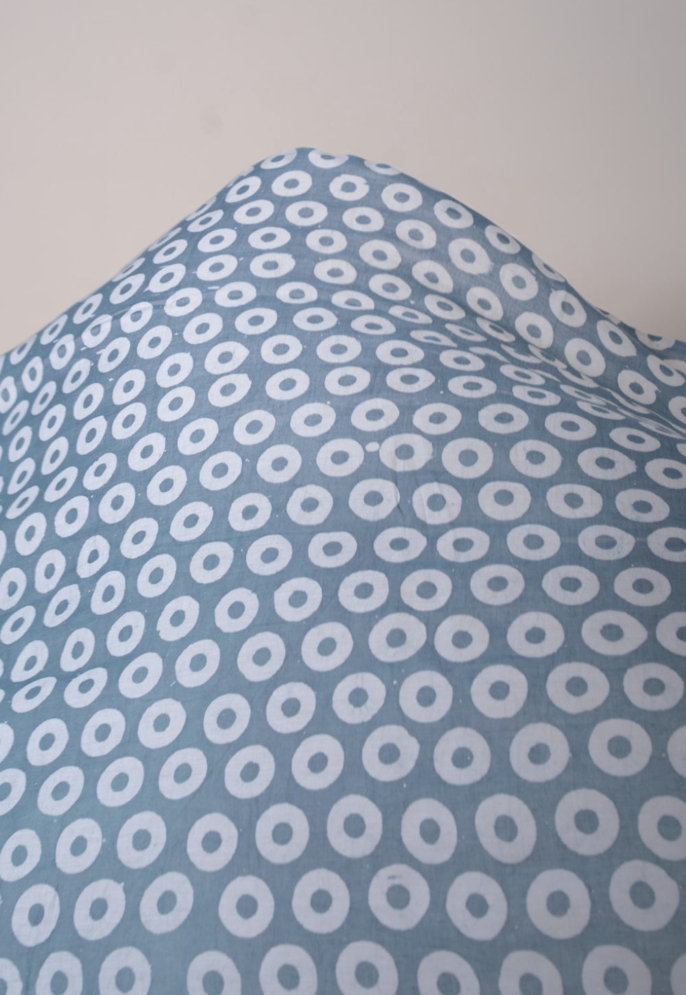 Blue Circle Batik Handblock Printed Mul Fabric