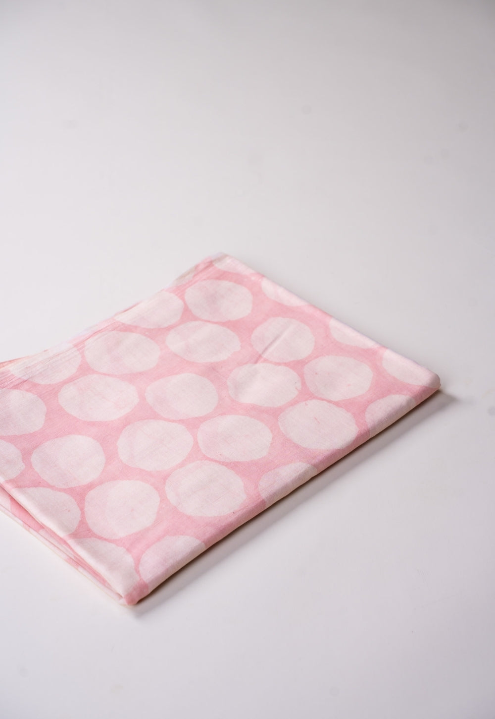 Pink Seamless Pattern Batik Handblock Printed Mul Fabric