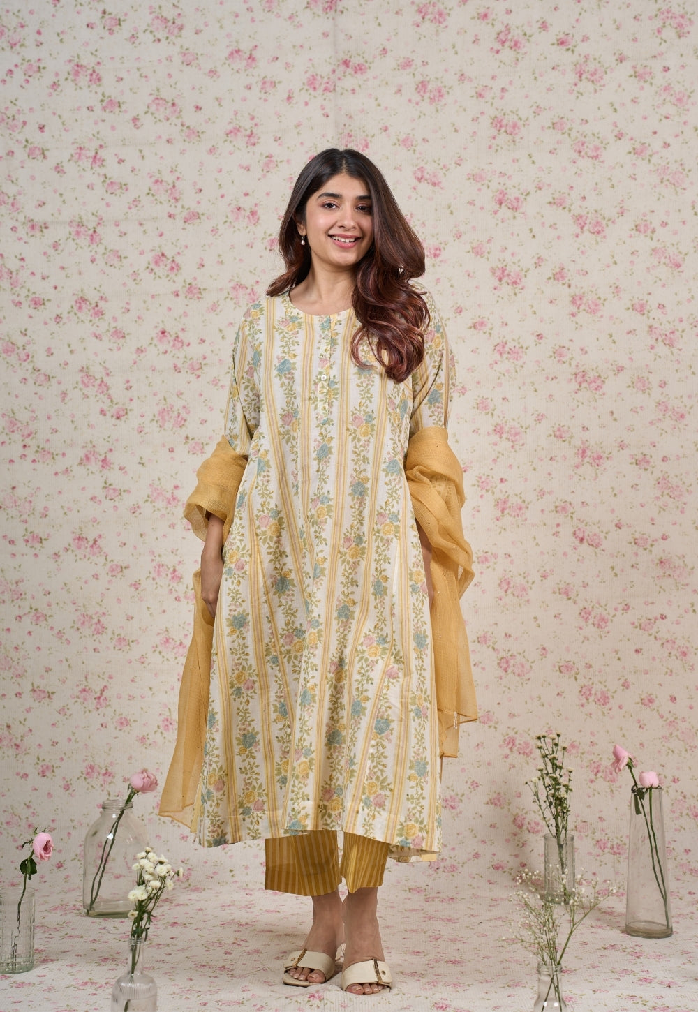 Yellow Solid Kota Doria Cotton Dupatta