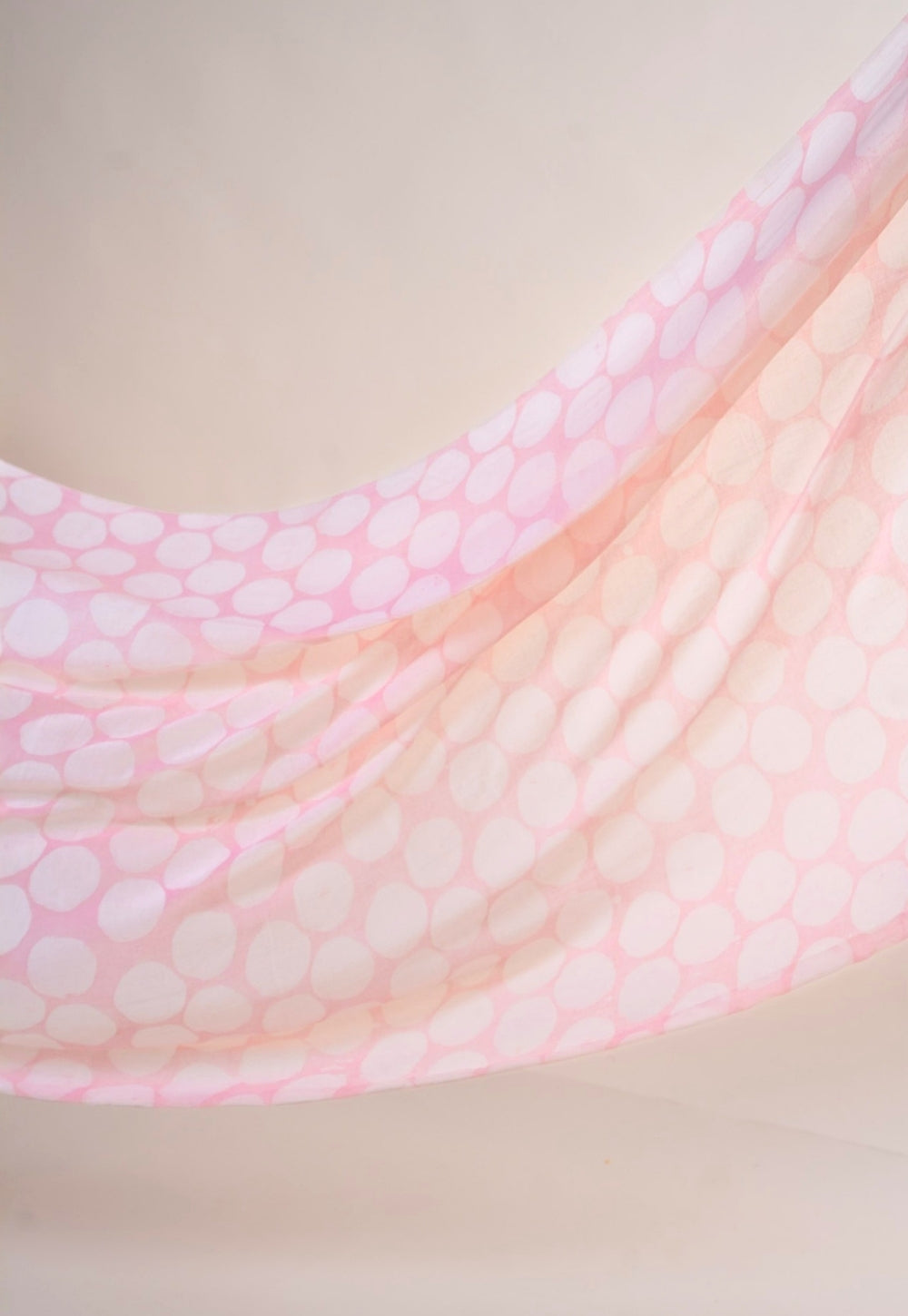 Pink Seamless Pattern Batik Handblock Printed Mul Fabric