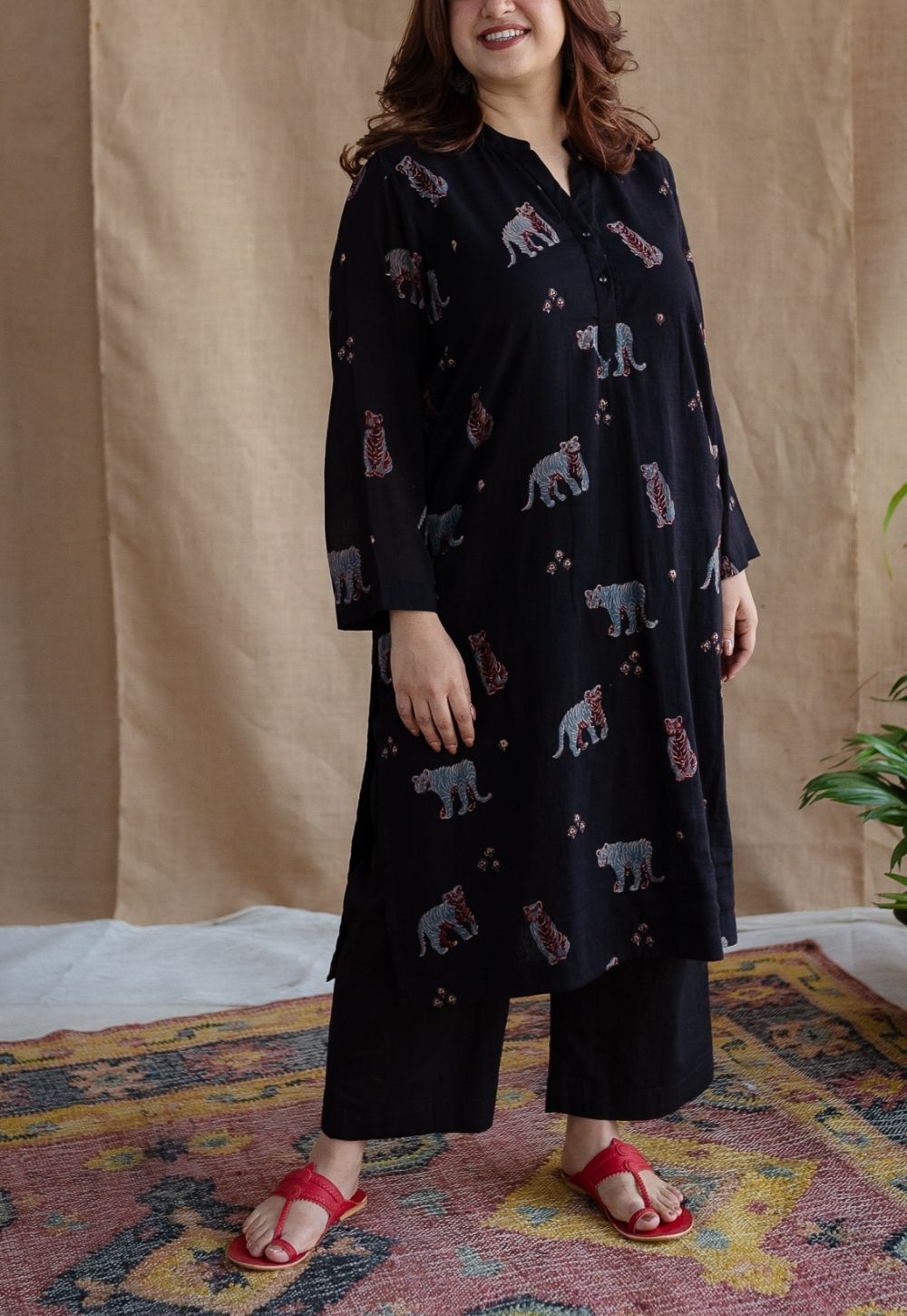 Kanha Bagh Ajrakh MulMul Cotton Kurta Set (Set of 2)