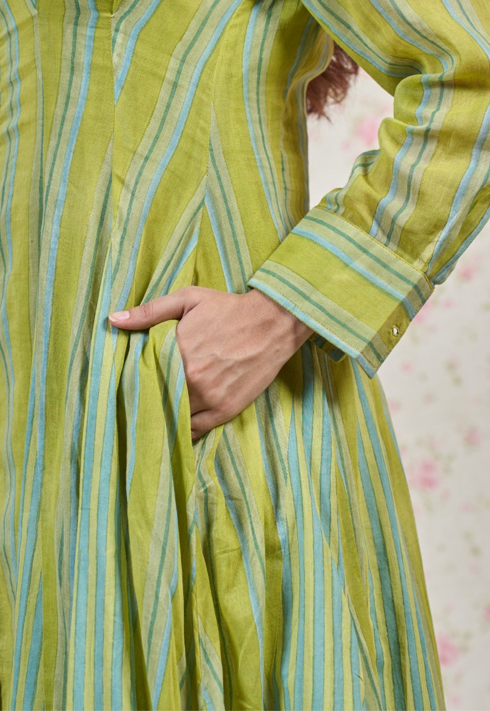 Susan Green Sanganeri Mul Cotton A Line Dress