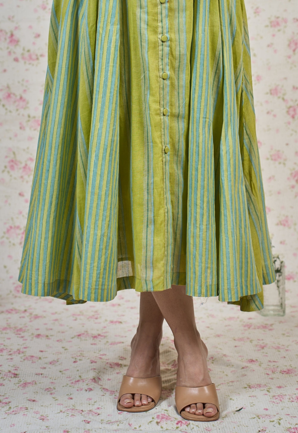 Susan Green Sanganeri Mul Cotton A Line Dress