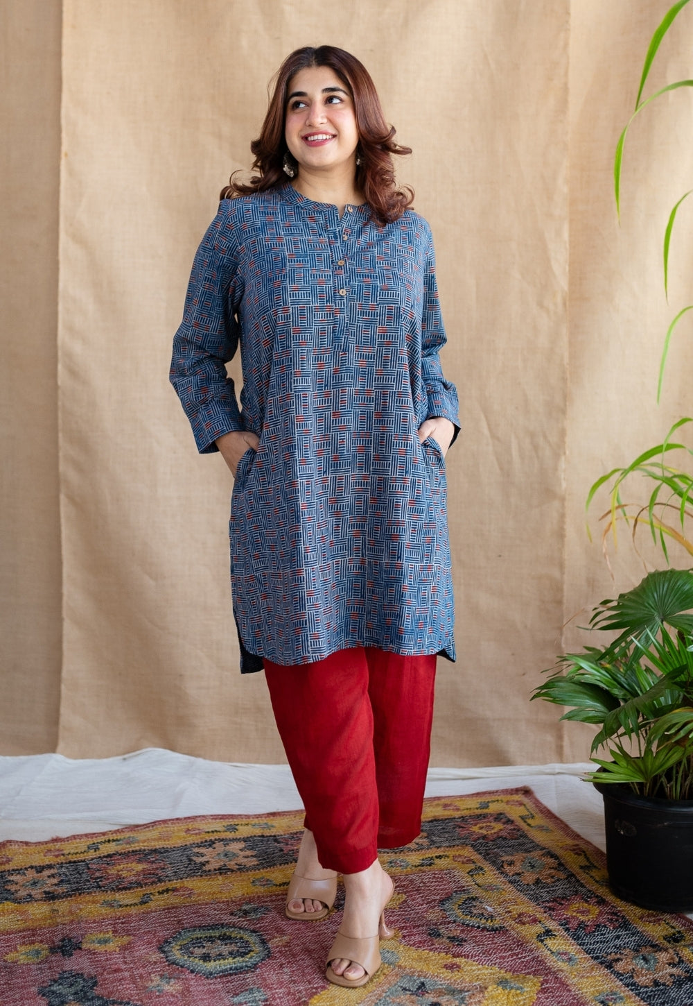 Jeel Slub Cotton Straight Pant